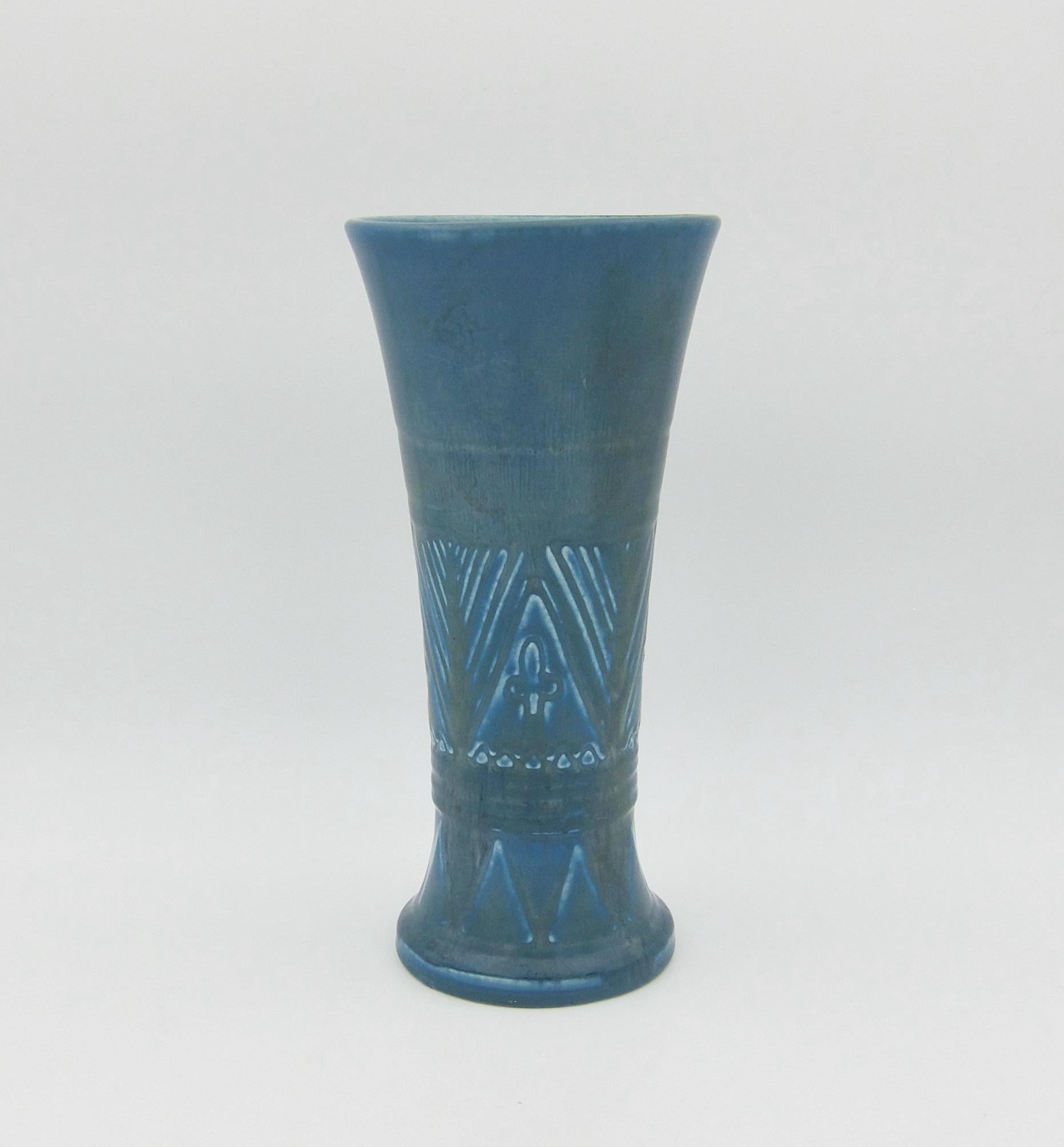 American Blue Rookwood Pottery Art Deco Vase, 1926