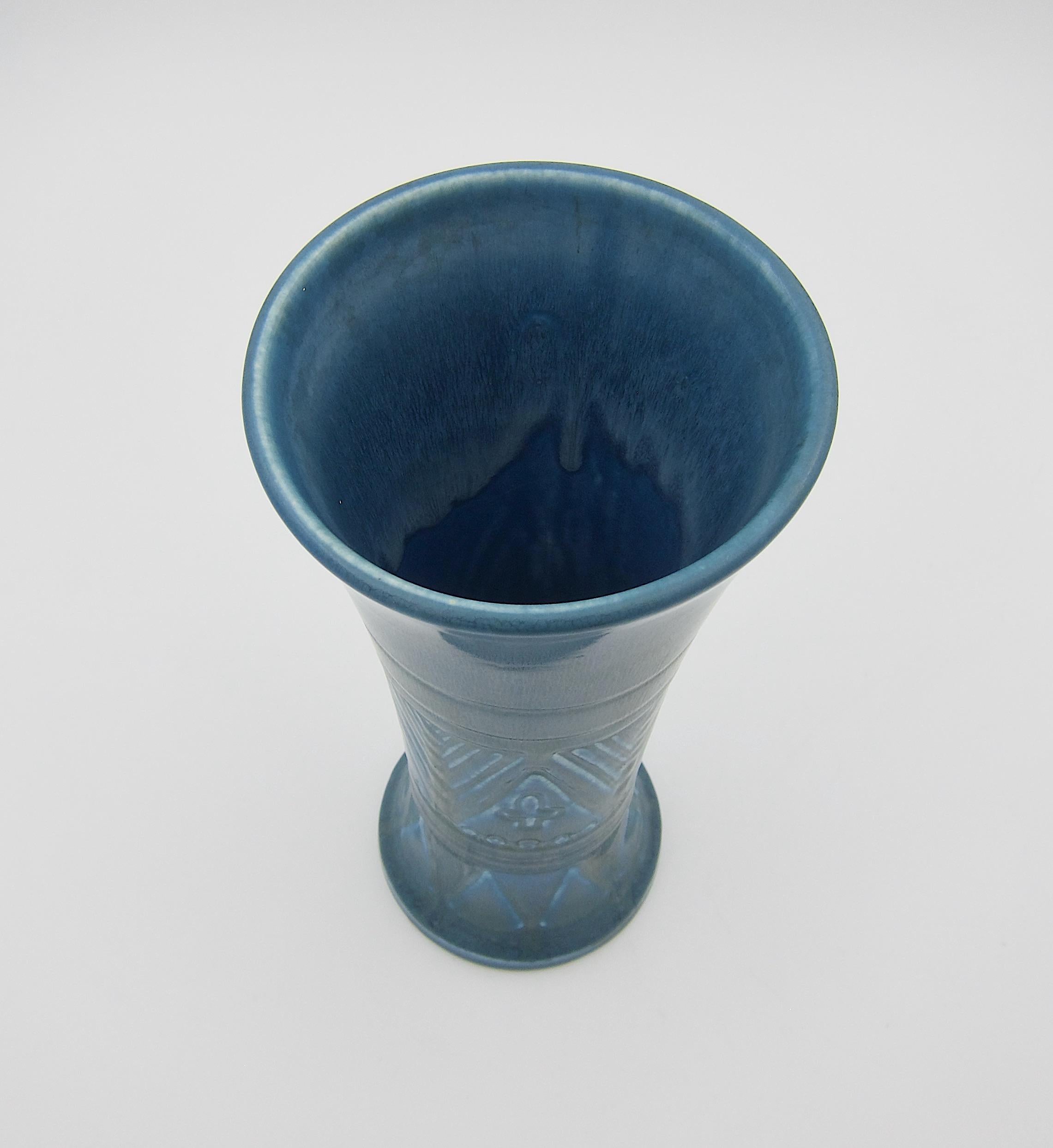 Blue Rookwood Pottery Art Deco Vase, 1926 In Good Condition In Los Angeles, CA