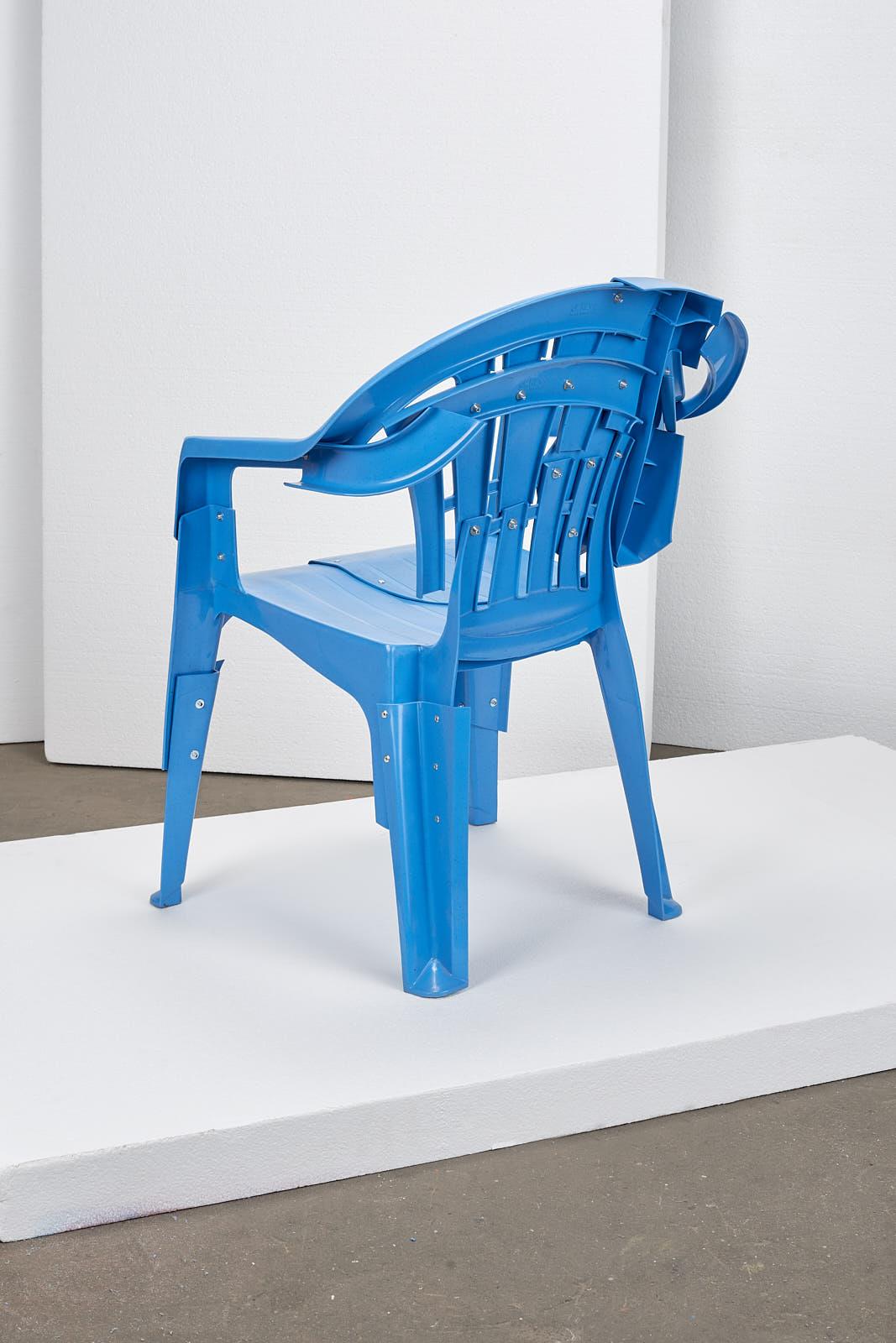 Post-Modern Blue Room Armchair, Pierre Castignola, Plastic Chair