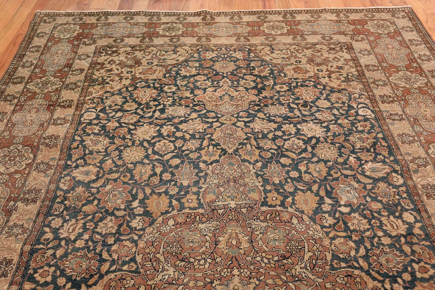 Blue Room Size Antique Persian Isfahan Rug. Size: 7 ft x 11 ft 8 in 3