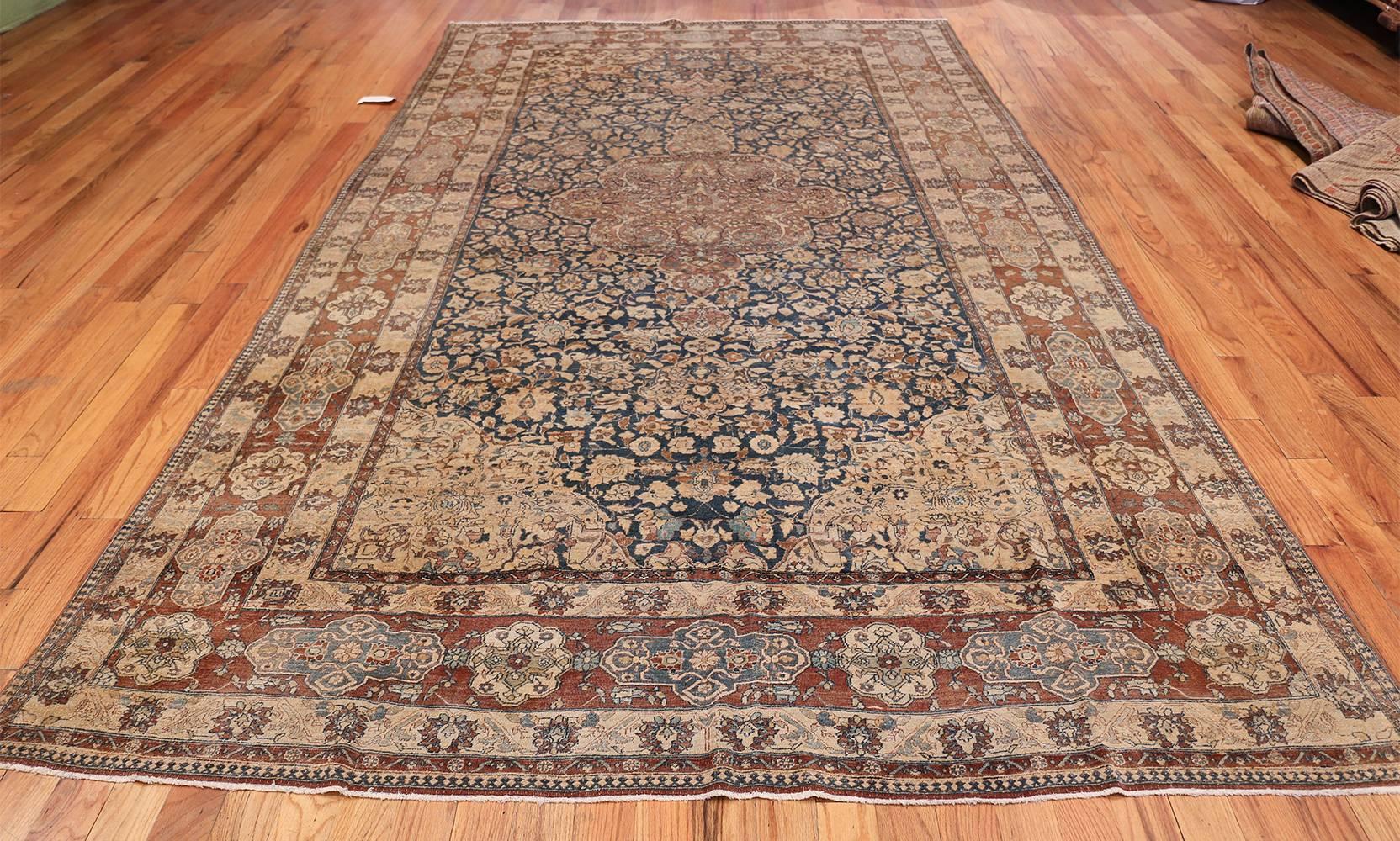 Blue Room Size Antique Persian Isfahan Rug. Size: 7 ft x 11 ft 8 in 6