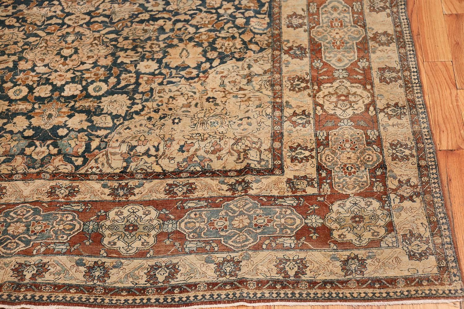20th Century Blue Room Size Antique Persian Isfahan Rug. Size: 7 ft x 11 ft 8 in