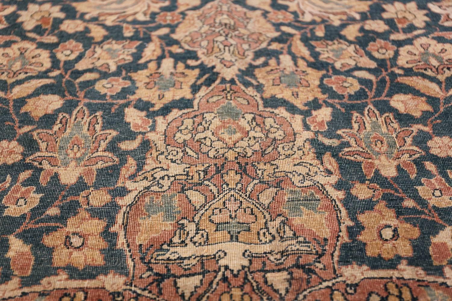 Blue Room Size Antique Persian Isfahan Rug. Size: 7 ft x 11 ft 8 in 1