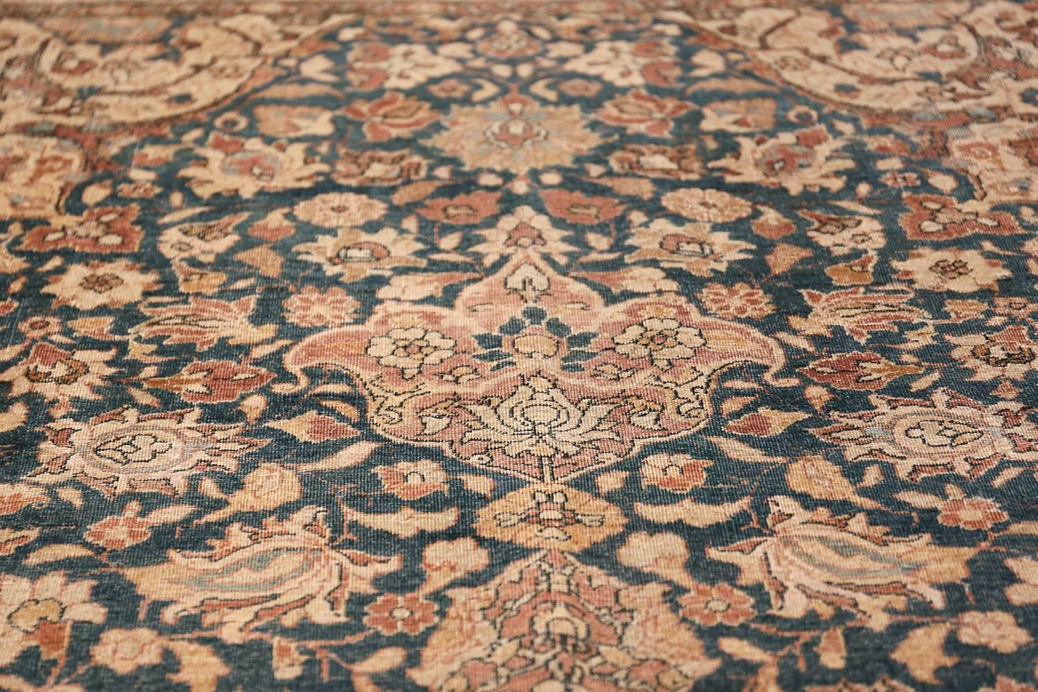 Blue Room Size Antique Persian Isfahan Rug. Size: 7 ft x 11 ft 8 in 2