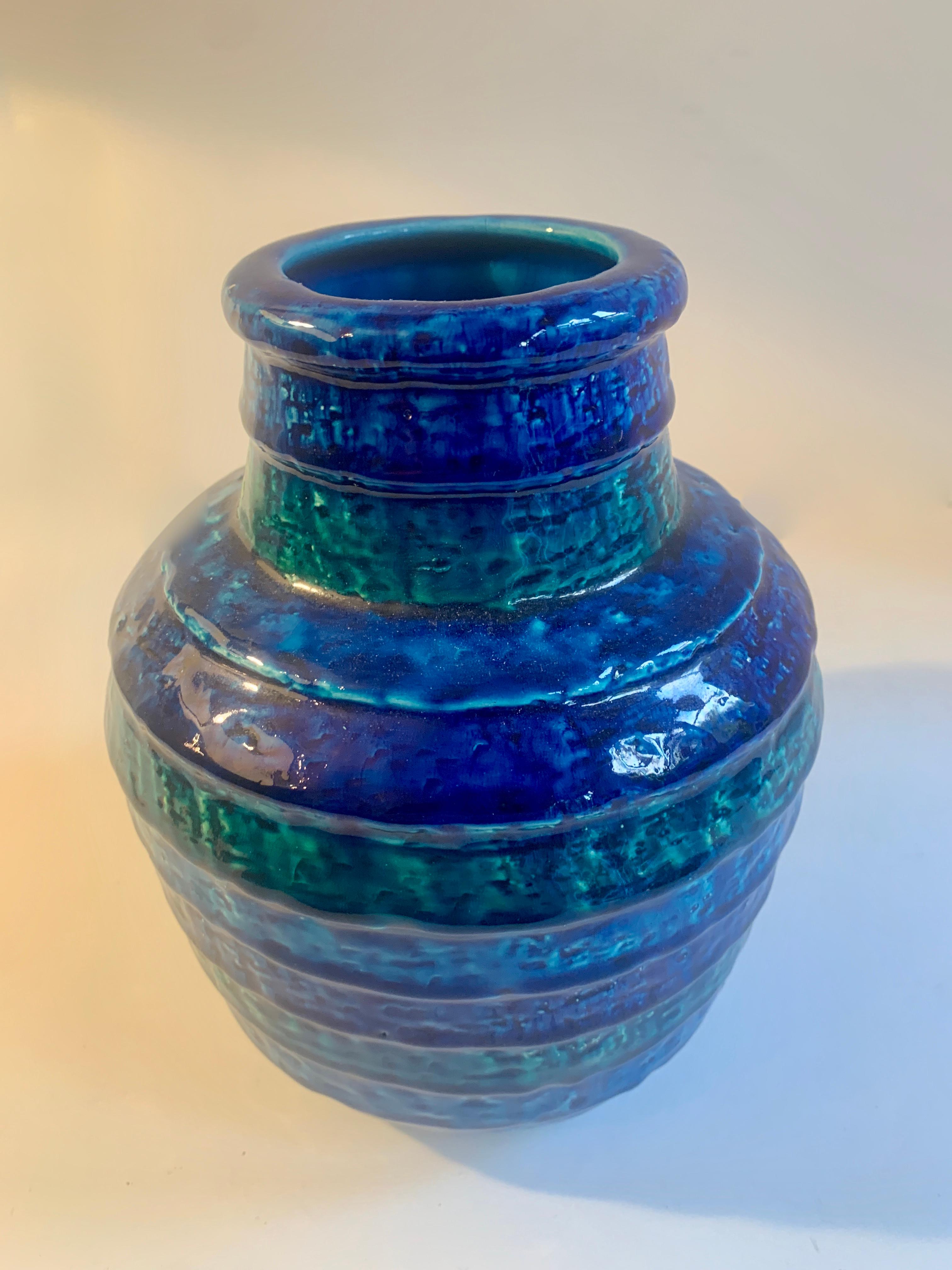 20th Century Blue Rosenthal Netter Italian Vase
