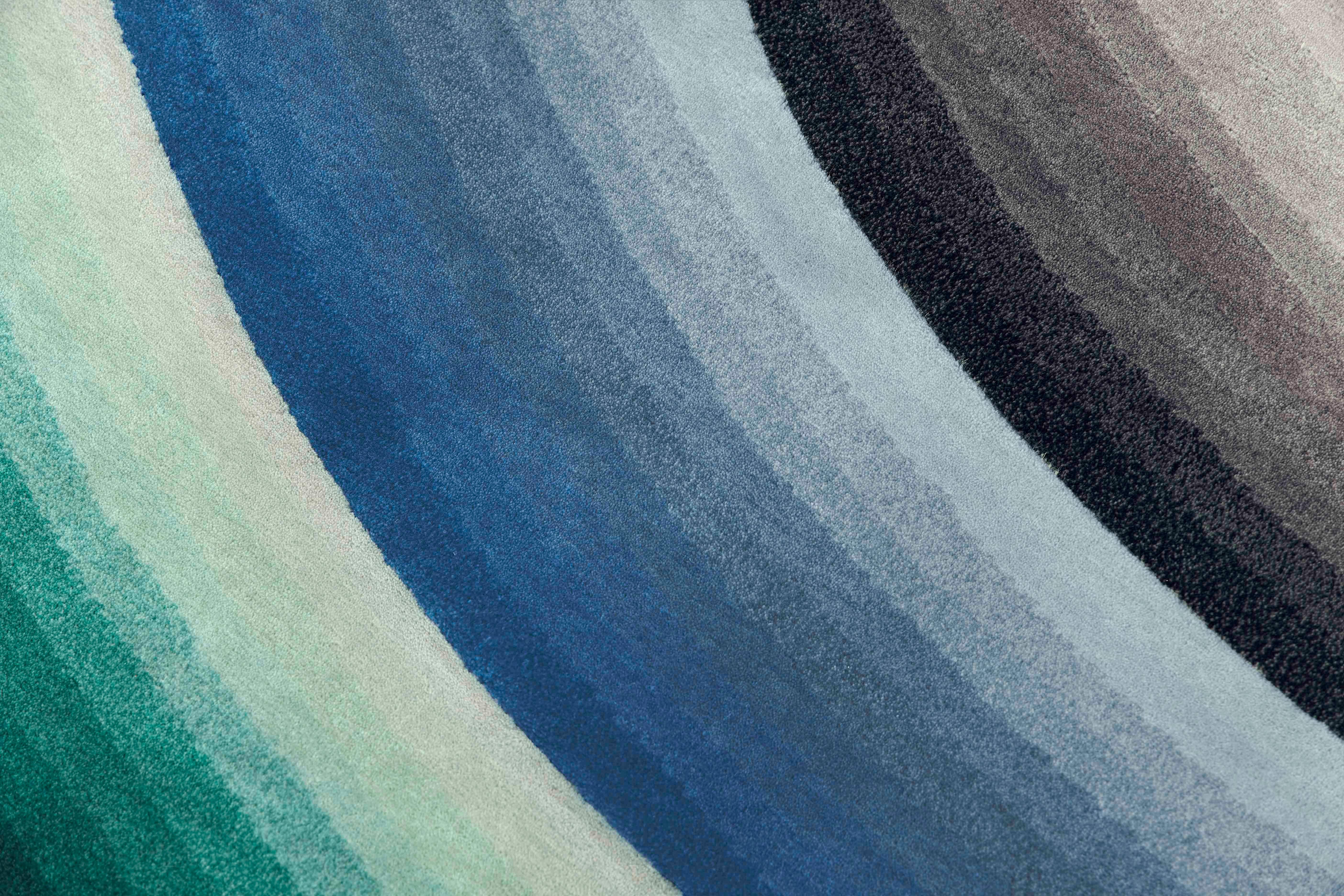 Post-Modern Blue Round Mirage Rug by Gandia Blasco For Sale