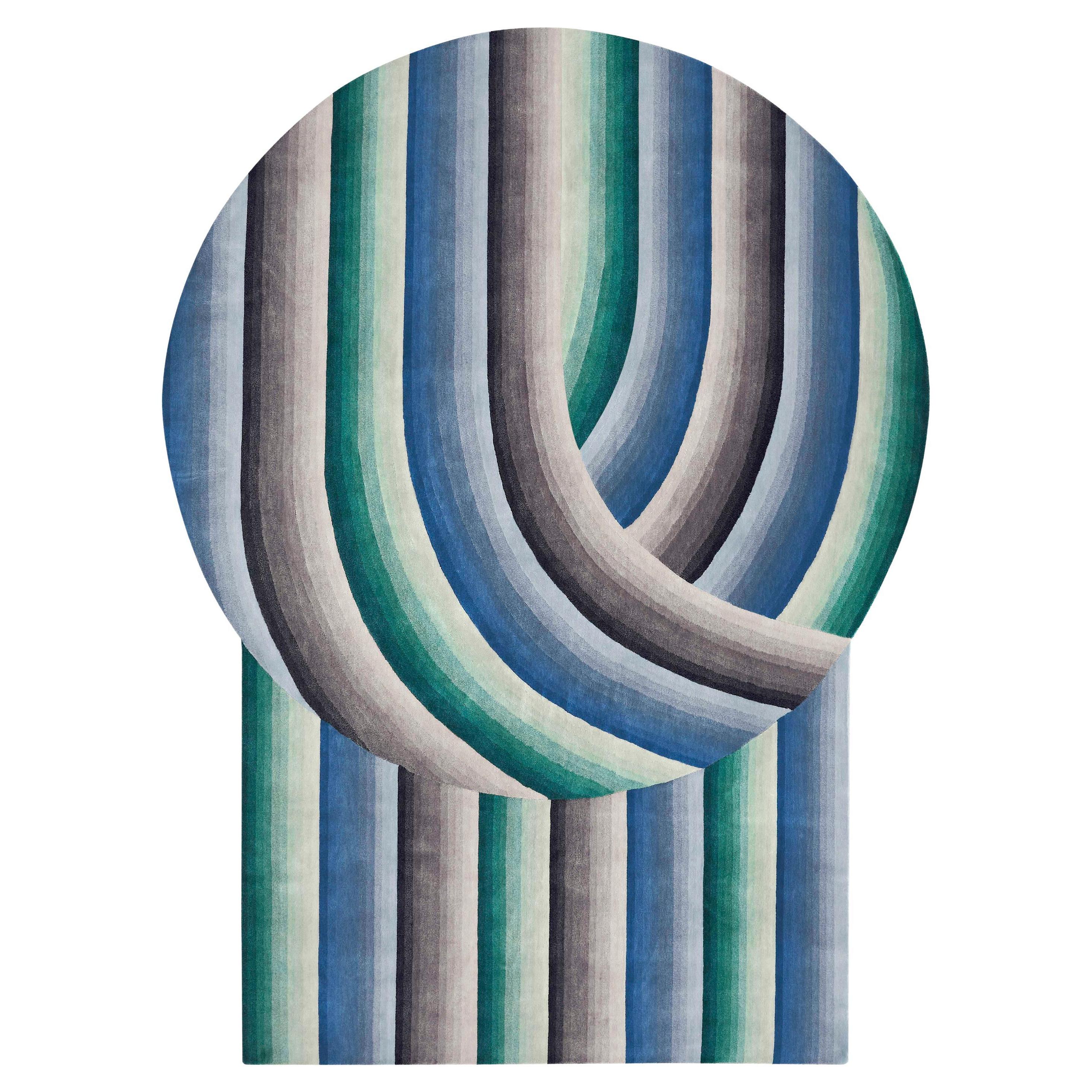 Blue Round Mirage Rug by Gandia Blasco For Sale