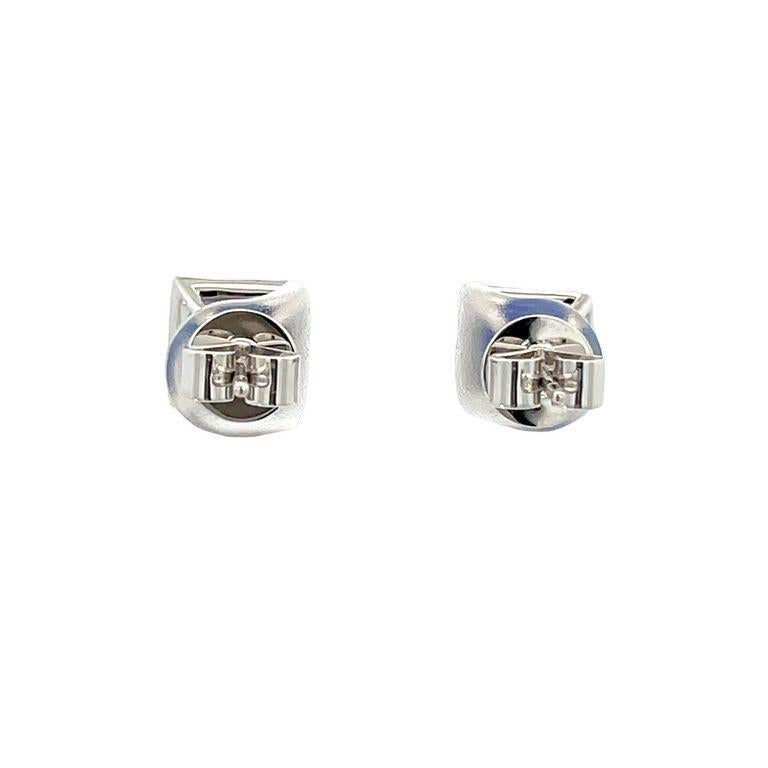 Round Cut Blue Round Sapphire 2.25CT & White Round Diamonds 0.51CT 18KW Studs Earrings For Sale