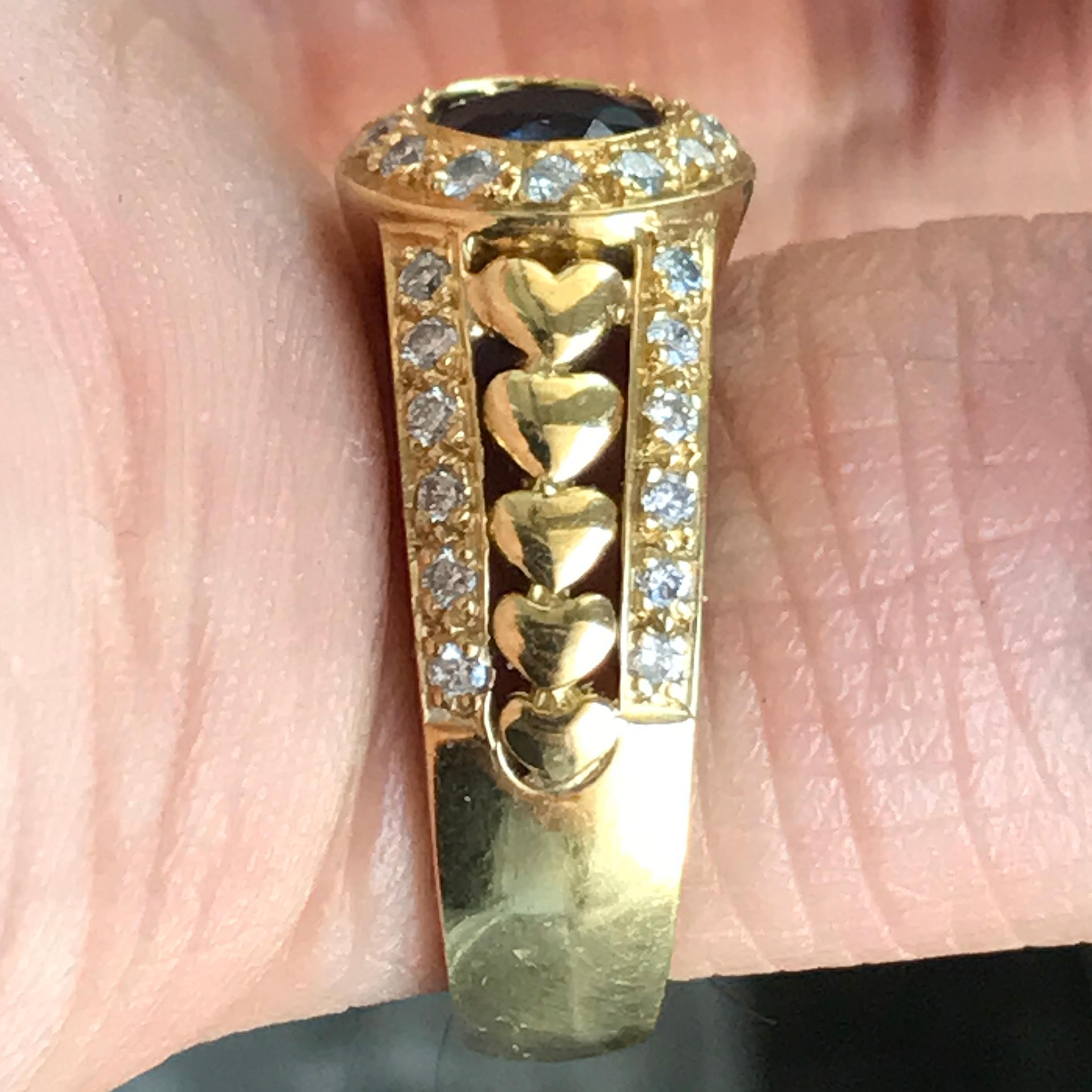 Blue Sapphire Ring With Diamonds Set In Yellow Gold

Carat Weight: Apprx 1.00- 1.40 CT
Measurements: 6mm
Color : Blue

Ring Details:
Metal: 14k Yellow

