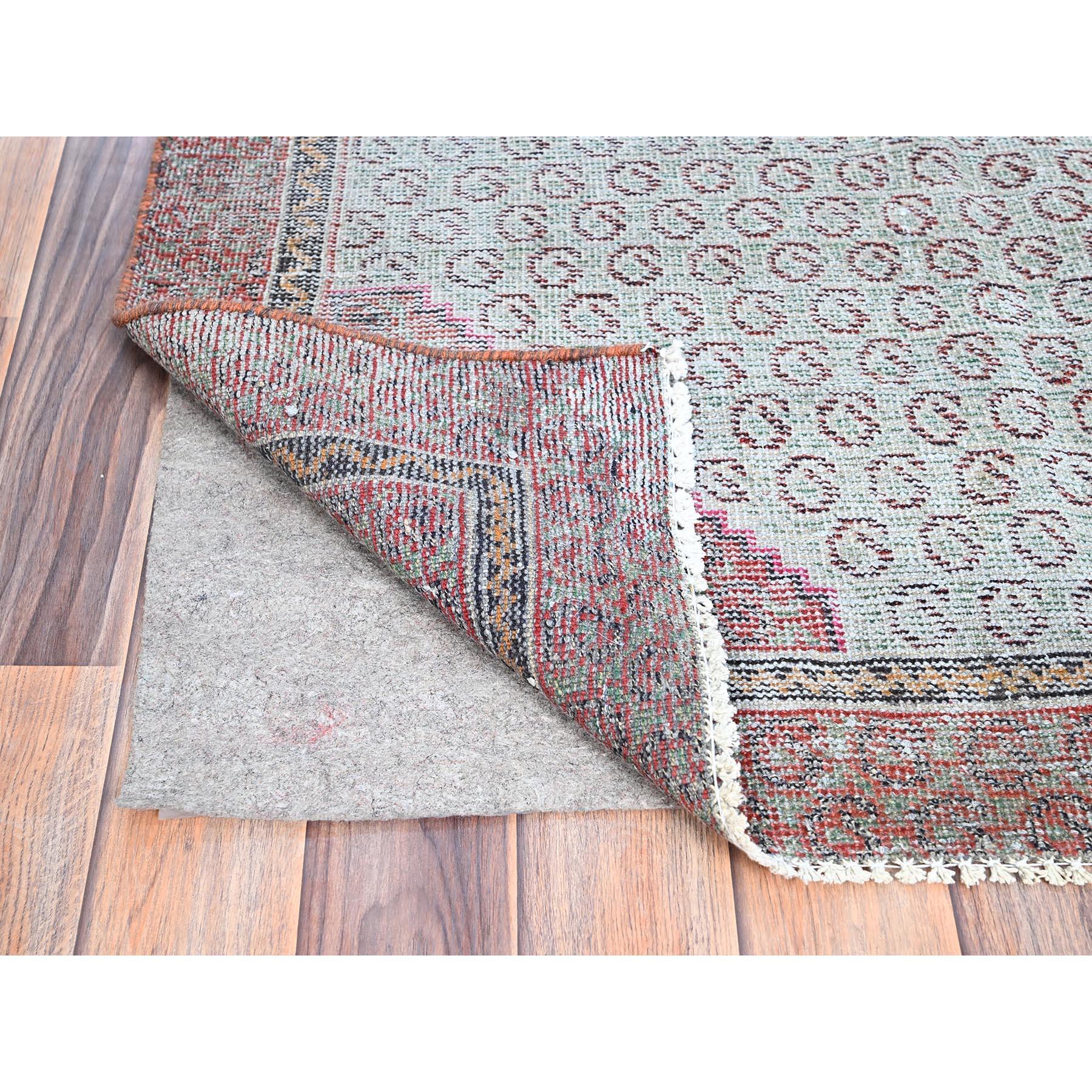 Hand-Knotted Blue Rustic Look Natural Wool Hand Knotted Vintage Persian Hamadan Clean Rug For Sale