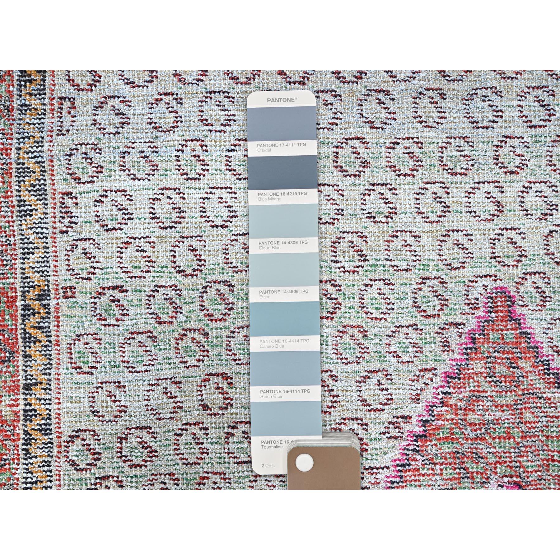Blauer Rustikaler Look Natürliche Wolle Handgeknüpft Vintage Persisch Hamadan Sauberer Teppich (Mitte des 20. Jahrhunderts) im Angebot