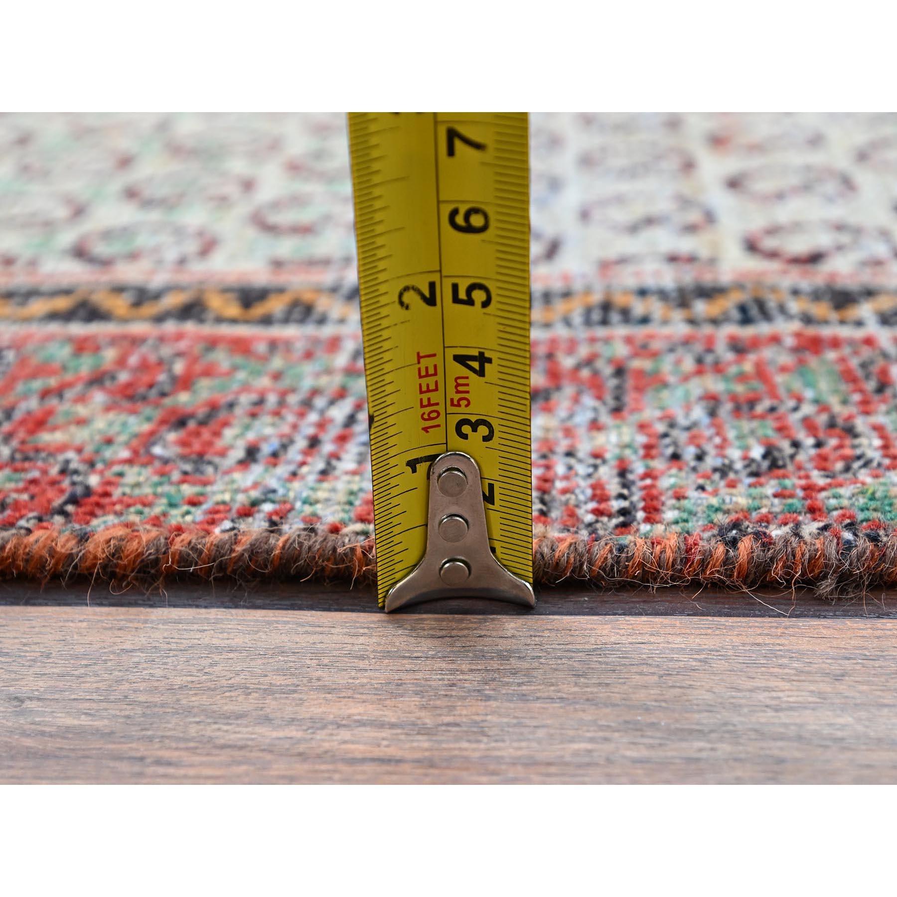 Blauer Rustikaler Look Natürliche Wolle Handgeknüpft Vintage Persisch Hamadan Sauberer Teppich im Angebot 2