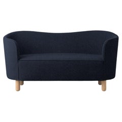 Blue Sahco Zero and Natural Oak Mingle Sofa by Lassen