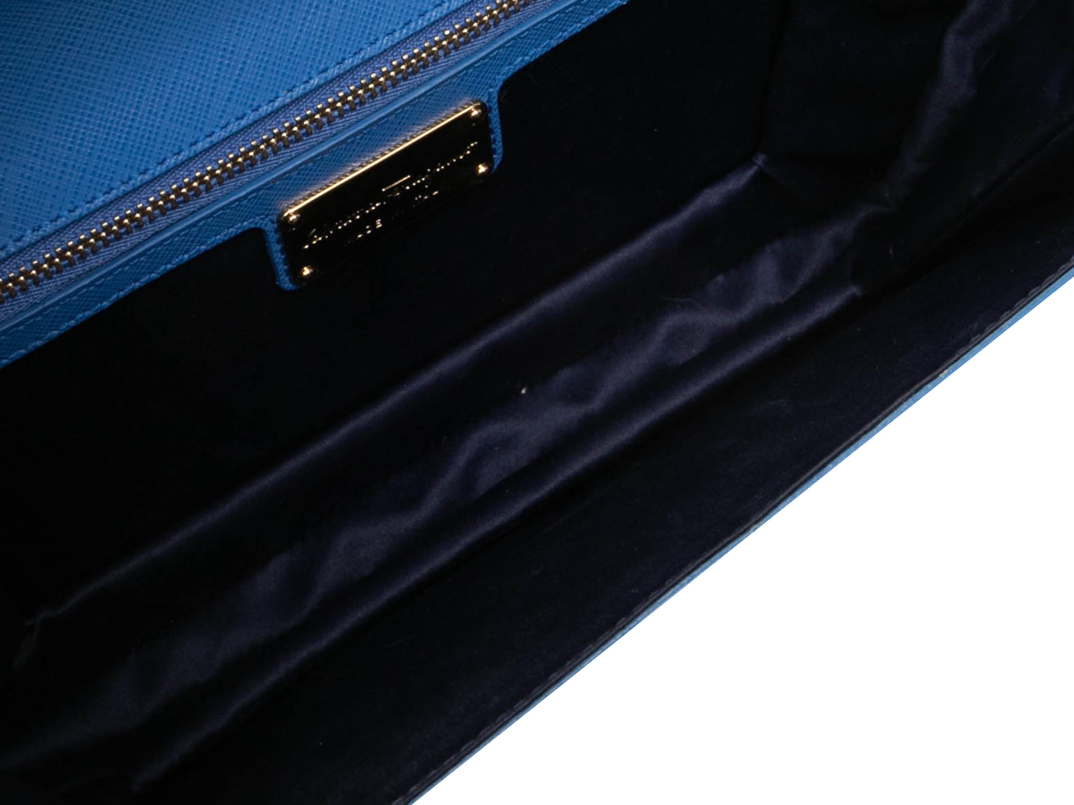 Blue Salvatore Ferragamo Vara Bow Bag In Good Condition For Sale In New York, NY