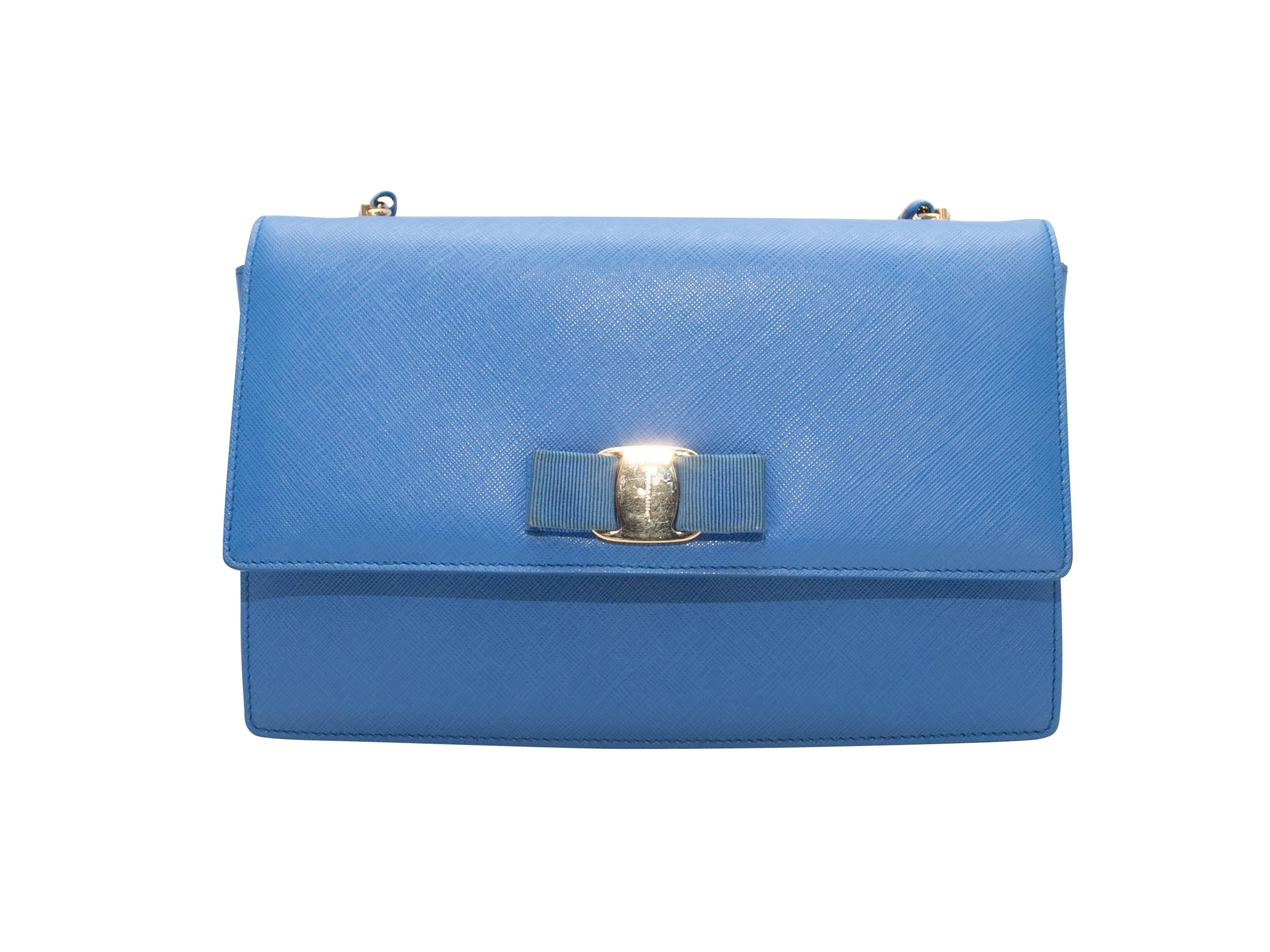 Blue Salvatore Ferragamo Vara Bow Bag For Sale 3