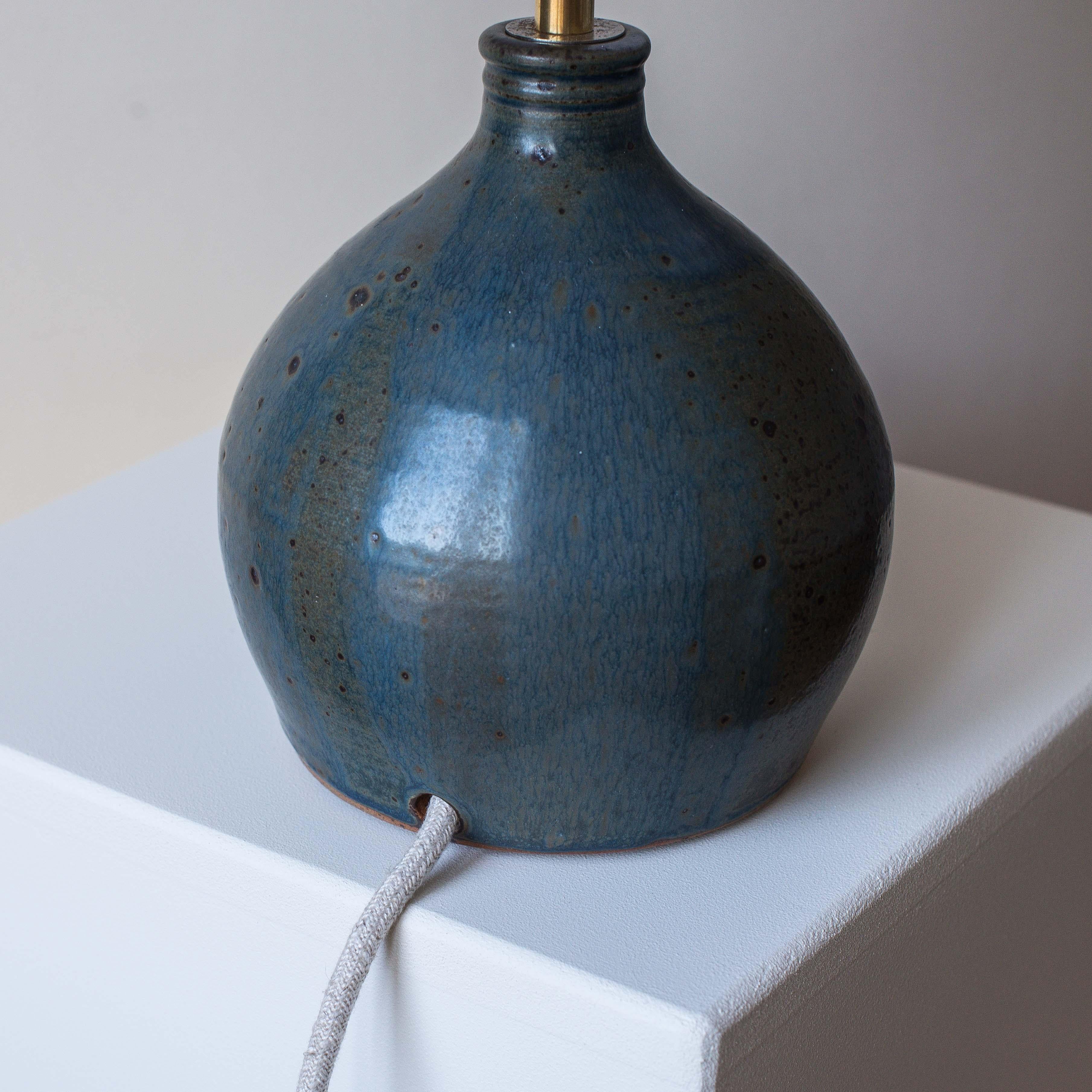Blue Sandstone Table Lamp Mid-Century Modern For Sale 3