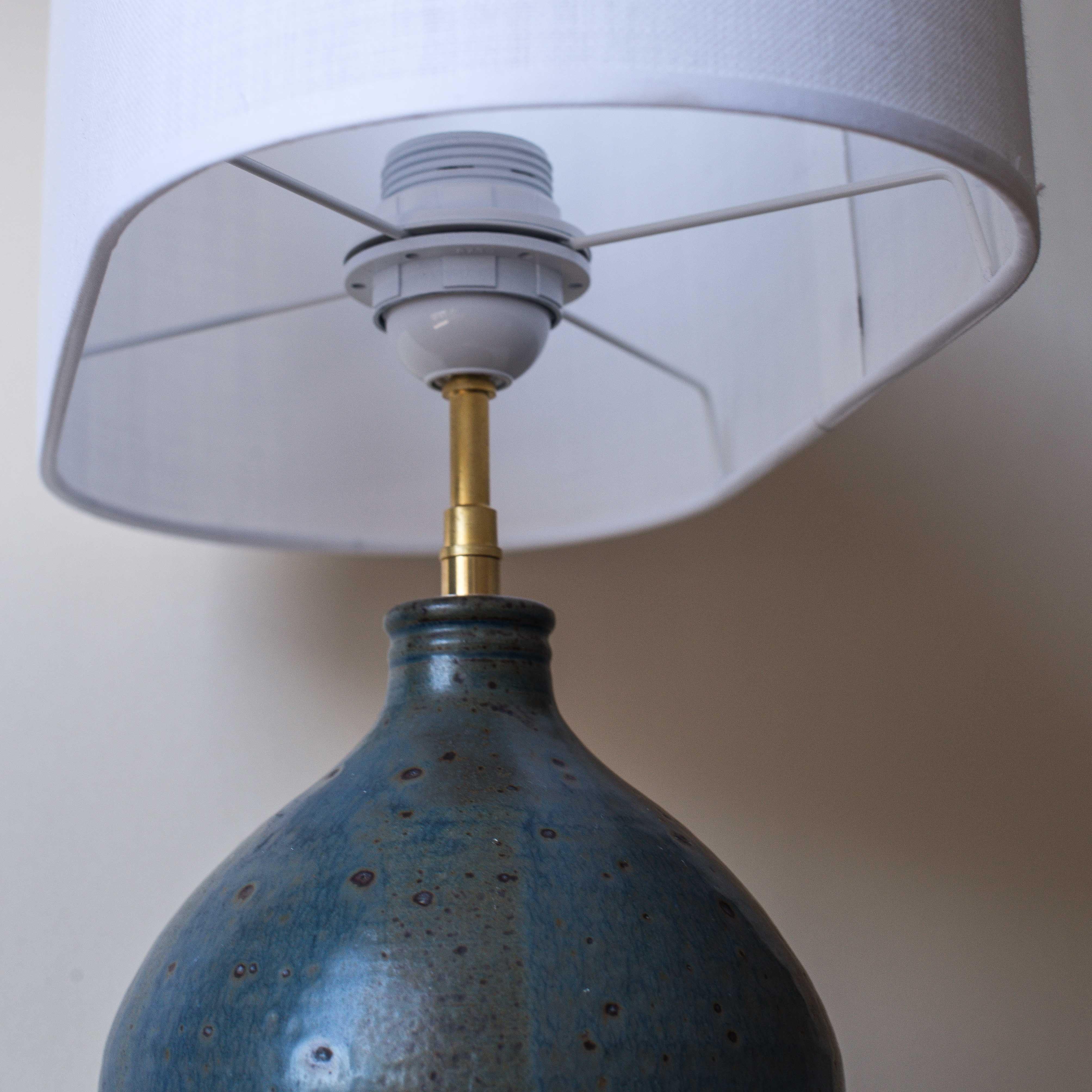 Blue Sandstone Table Lamp Mid-Century Modern For Sale 1