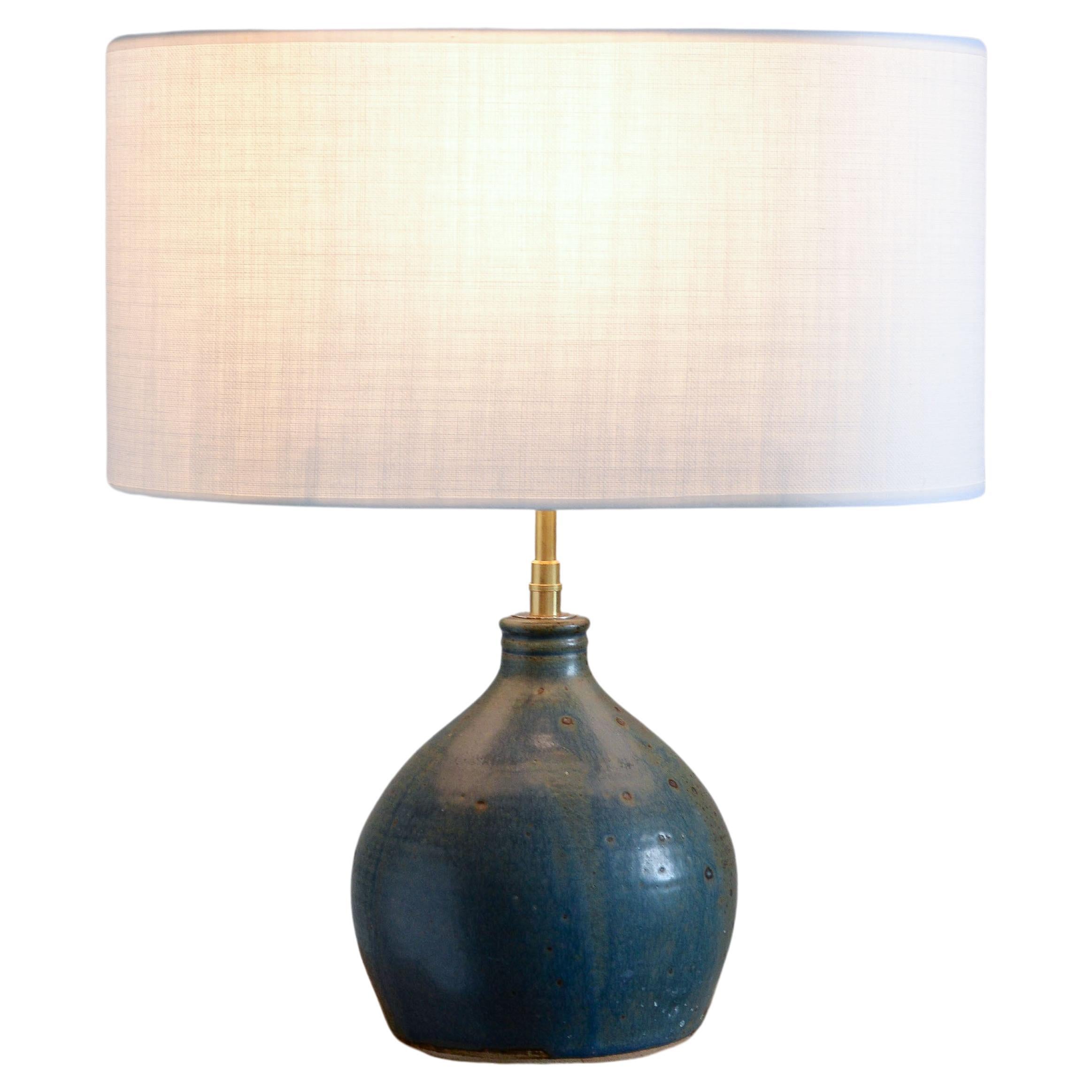 Blue Sandstone Table Lamp Mid-Century Modern For Sale