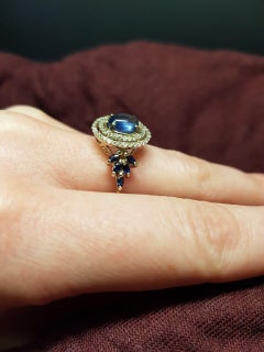 Blue sapphire 14k gold ring