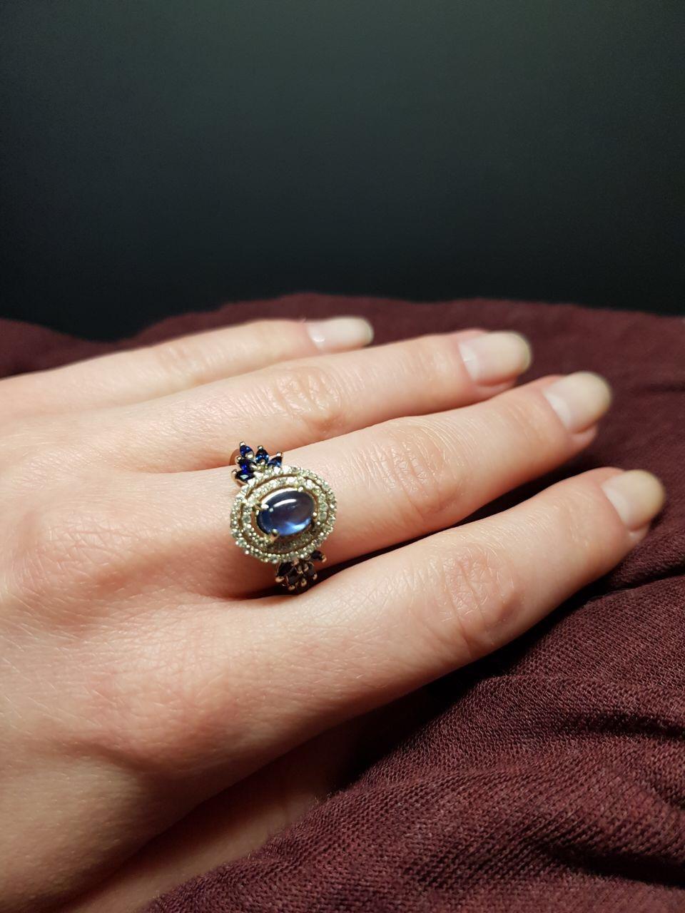 Im Angebot: Blue sapphire 14k gold ring () 3
