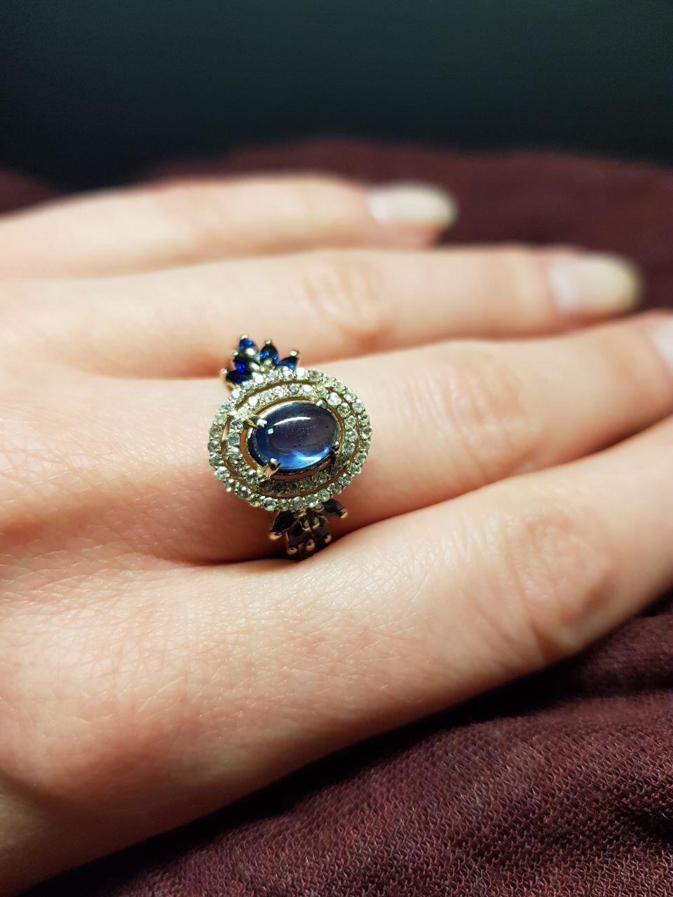 Im Angebot: Blue sapphire 14k gold ring () 4
