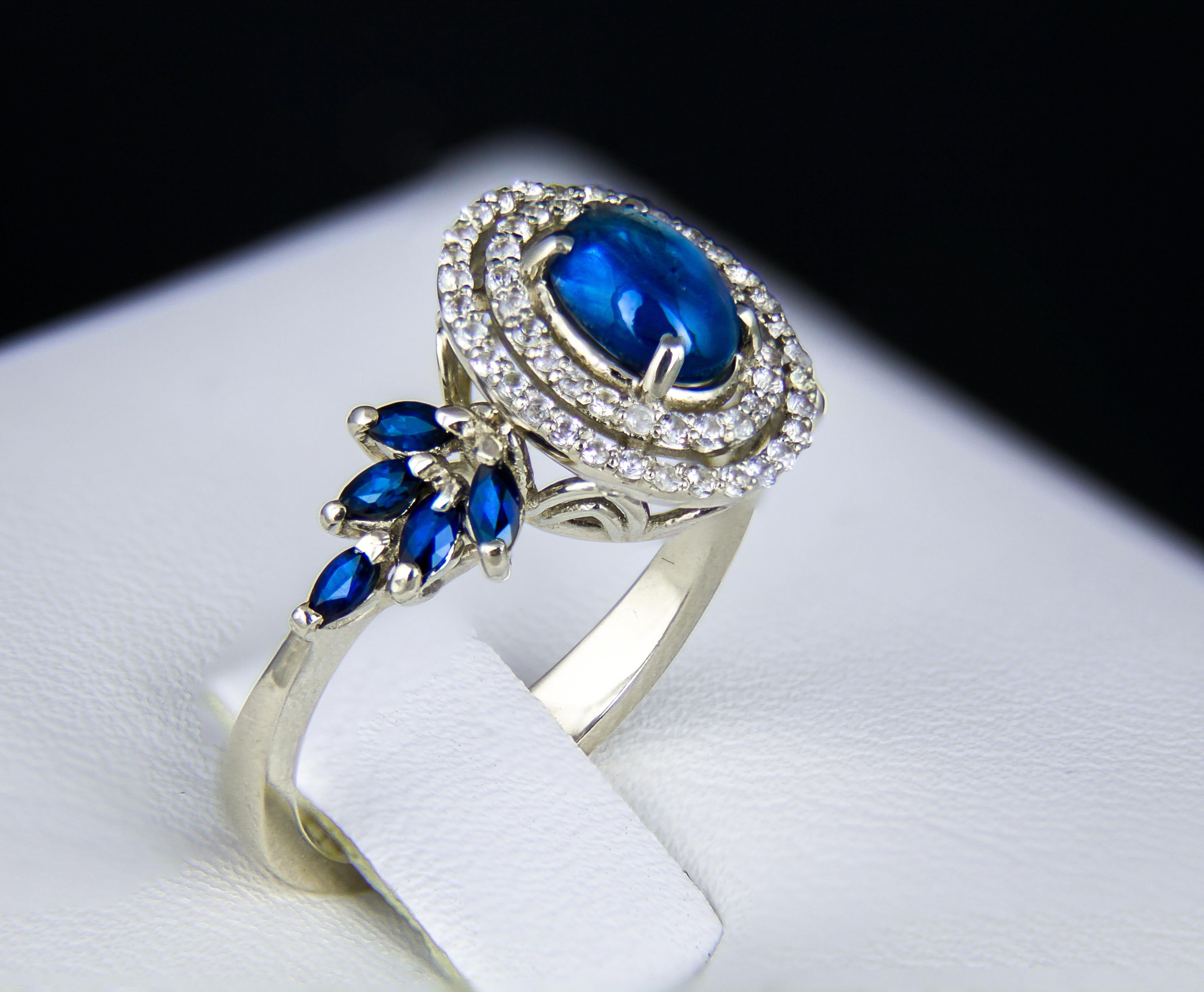Im Angebot: Blue sapphire 14k gold ring () 5