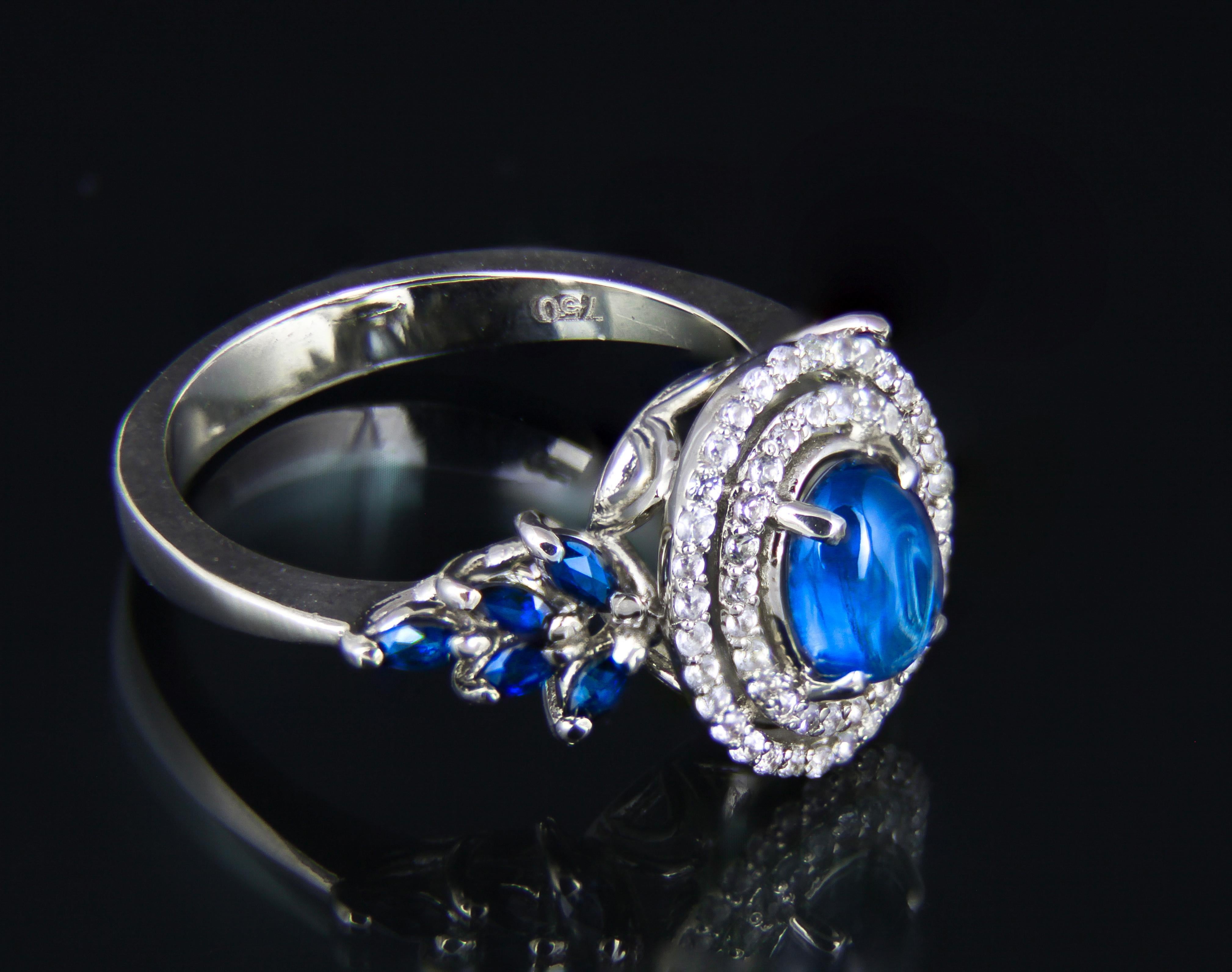 Im Angebot: Blue sapphire 14k gold ring () 9