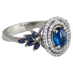 Blue sapphire 14k gold ring