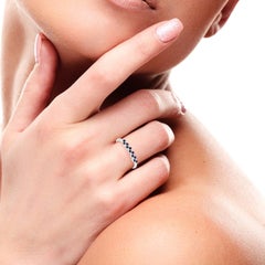 Blue Sapphire 18 Karat Gold Eternity Ring