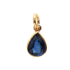 0.95ct Blue Sapphire 18K Yellow Gold Pendant Necklace