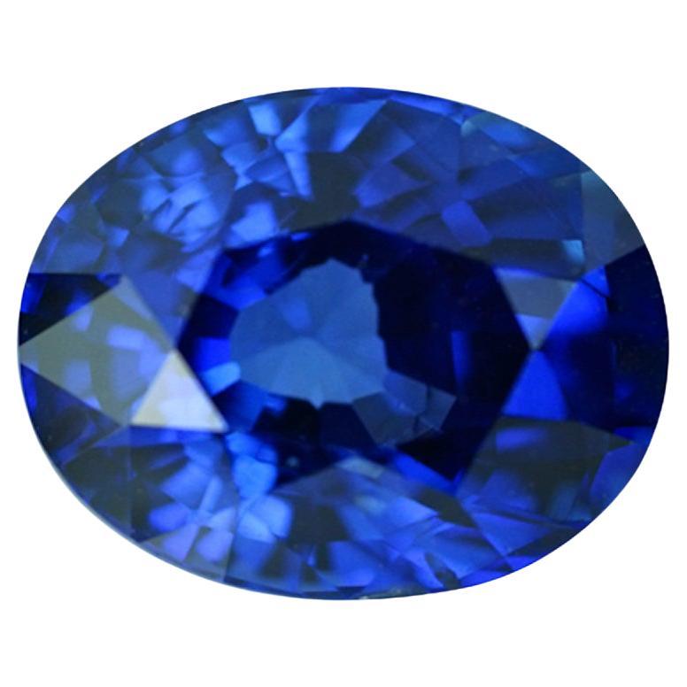 Blue Sapphire 3.07 Ct Oval Natural Heated GIA Certified, Loose Gemstone For Sale