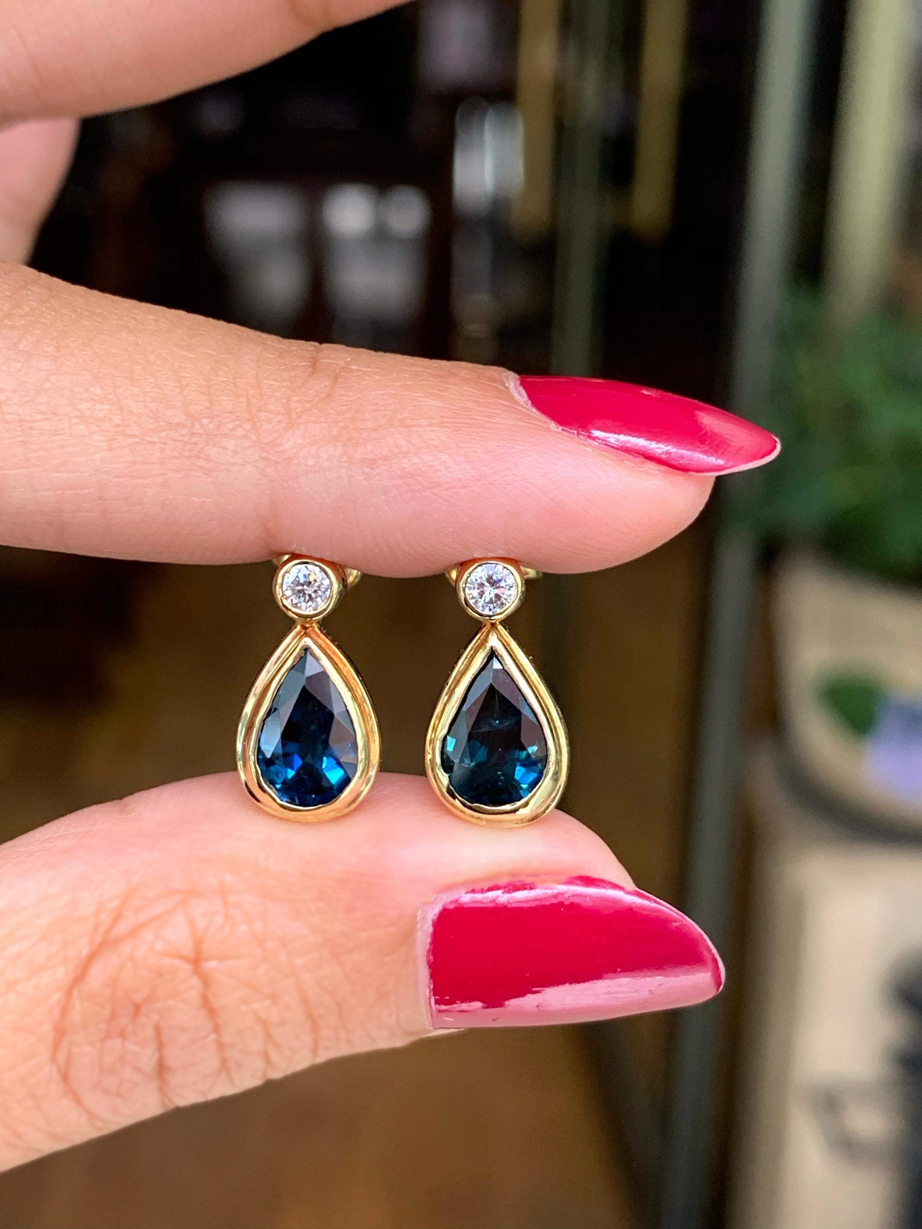 sapphire and gold earrings