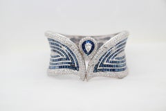 Blue Sapphire and Diamond Bangle
