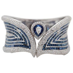 Blue Sapphire and Diamond Bangle