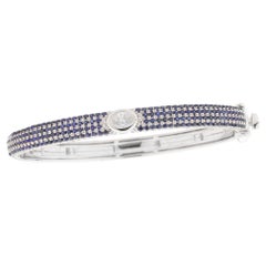 Blue sapphire and diamond bangle