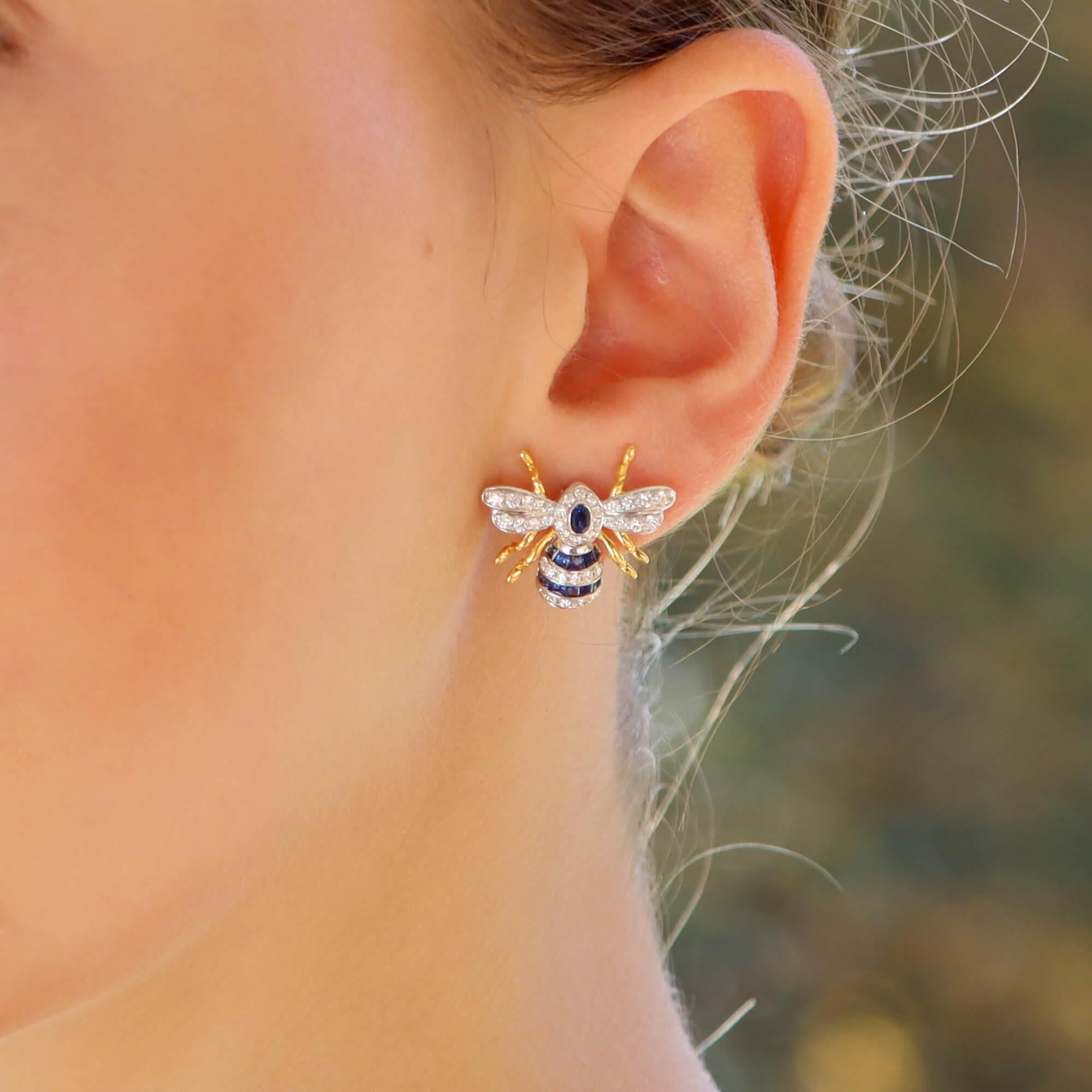 bee diamond earrings
