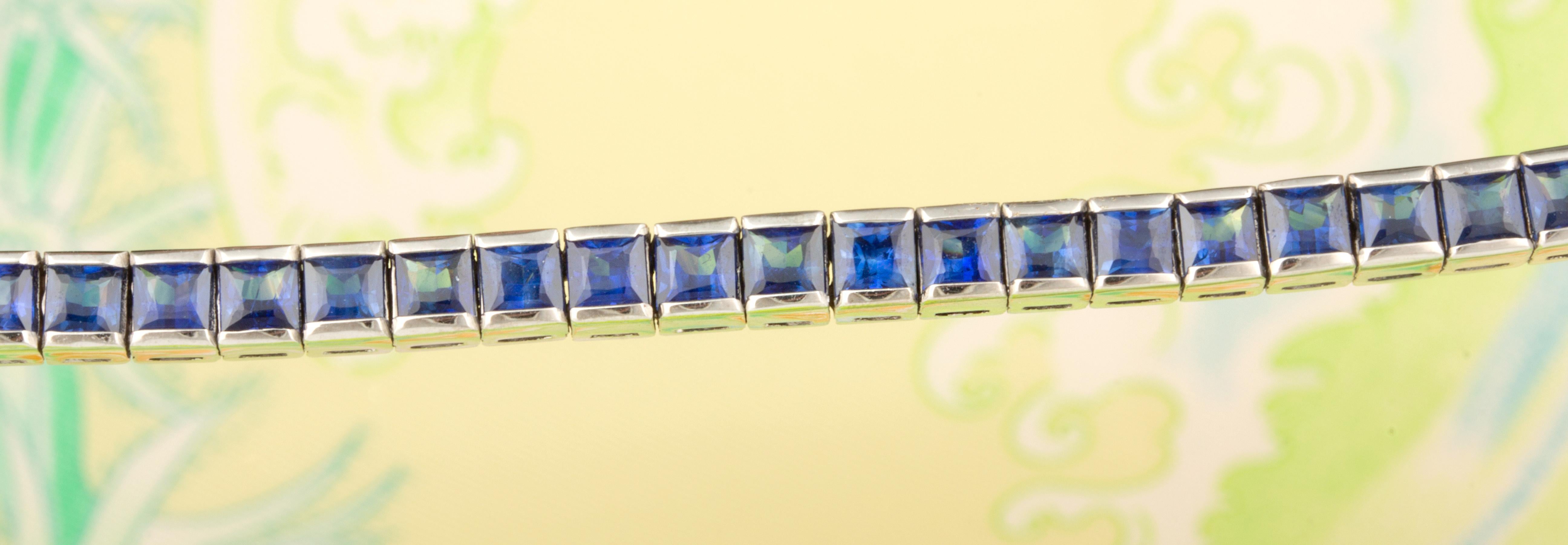 Blue Sapphire and Diamond Bracelet Design by Ella Gafter For Sale 1