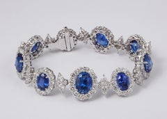 Blue Sapphire and Diamond Bracelet