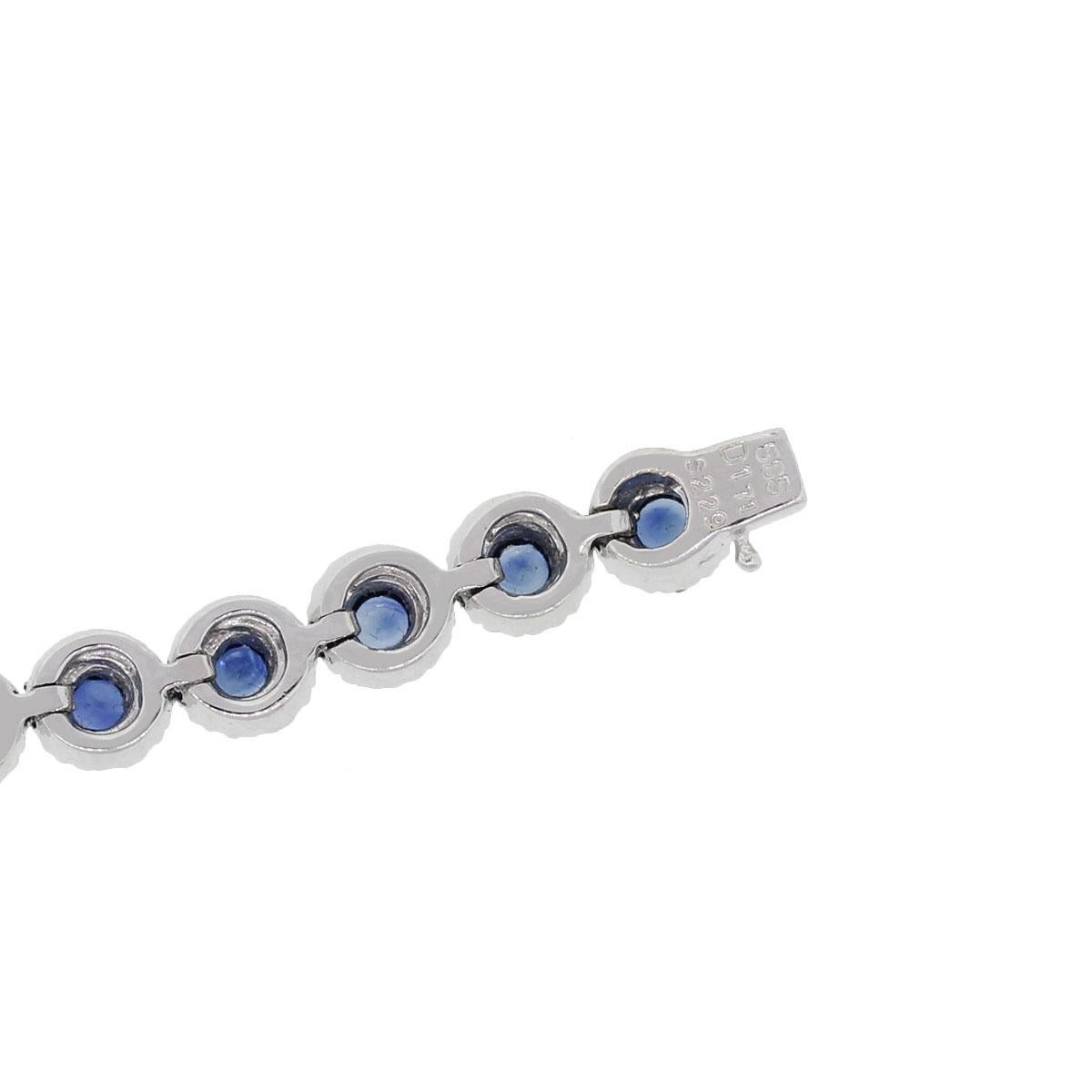 Blue Sapphire and Diamond Bracelet In New Condition In Boca Raton, FL