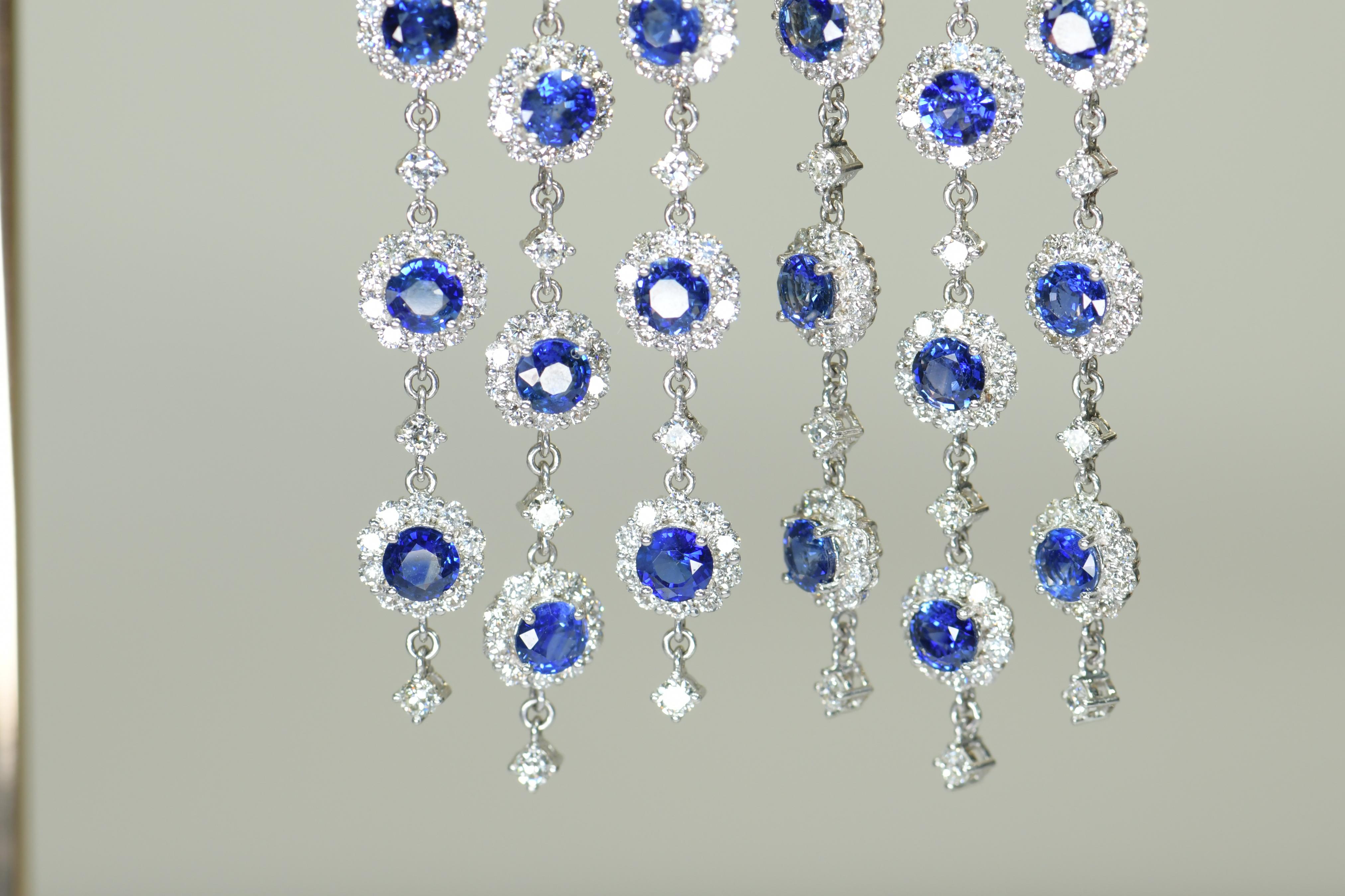 blue sapphire chandelier earrings