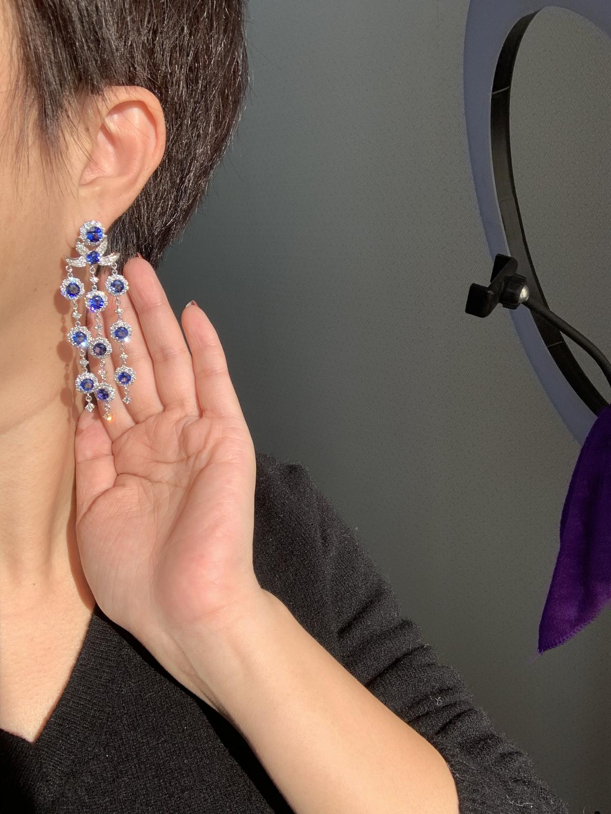 blue chandelier earrings