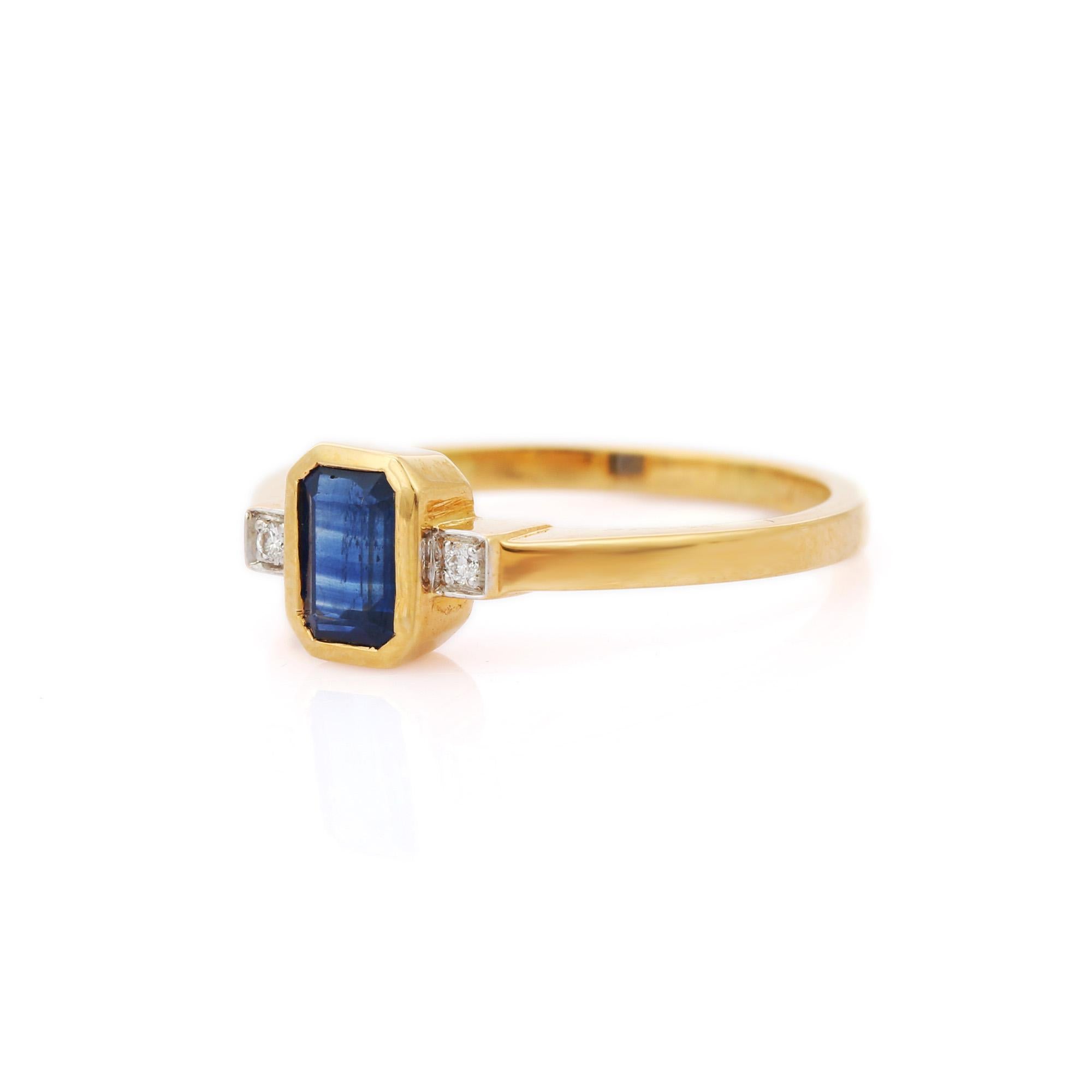 For Sale:  Blue Sapphire and Diamond Cocktail Ring in 18K Yellow Gold 3
