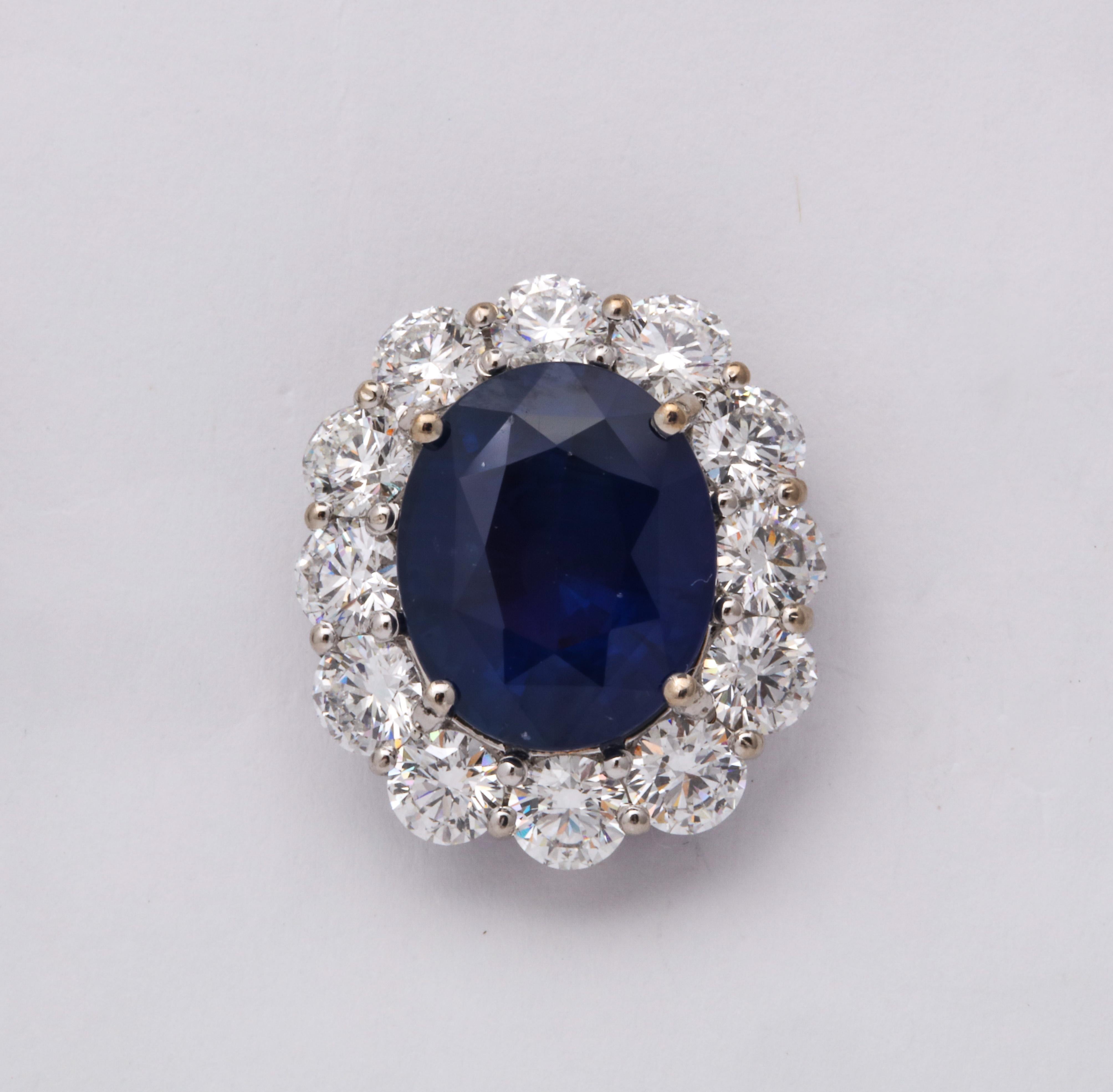 Blue Sapphire and Diamond Earrings In New Condition In New York, NY