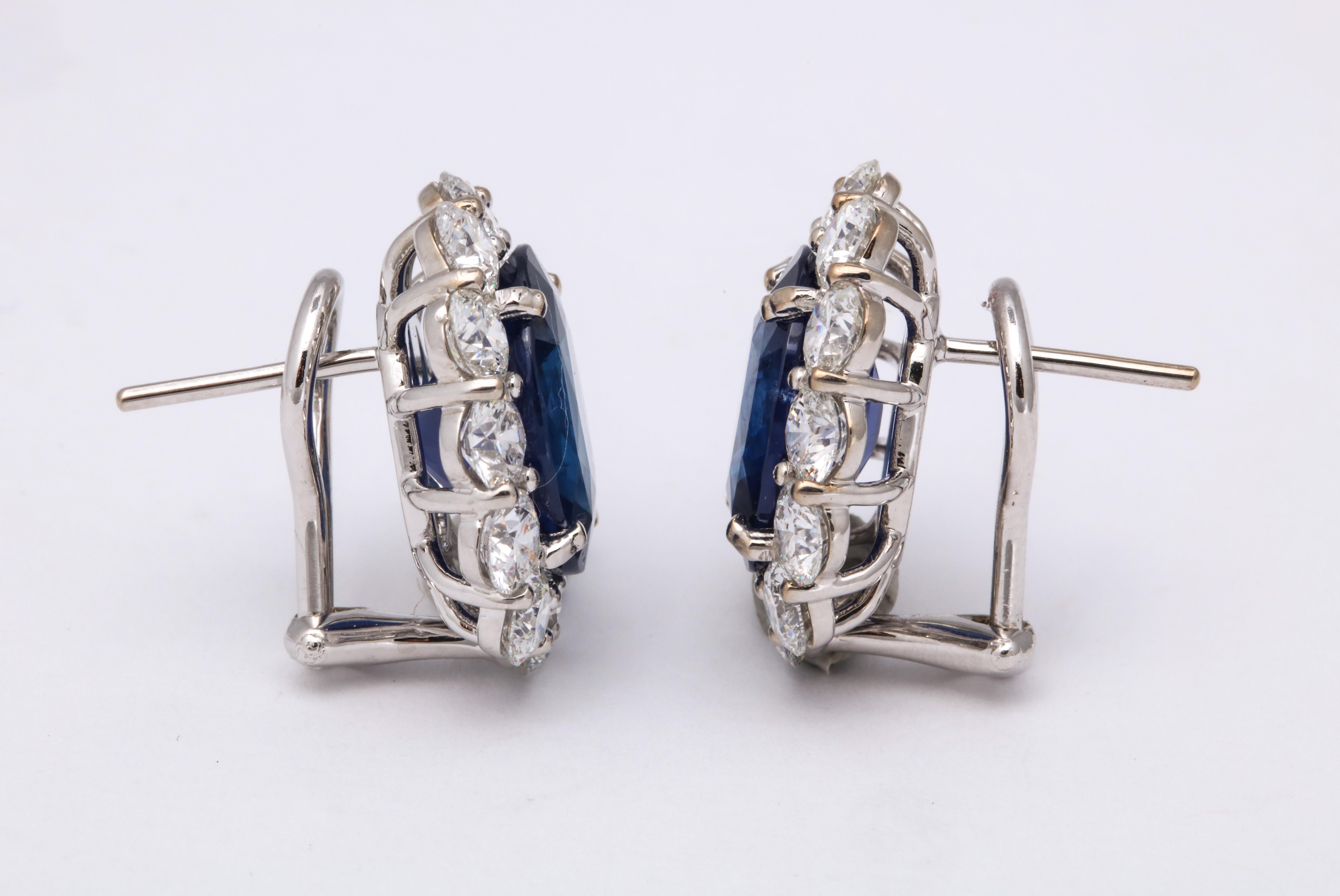 Blue Sapphire and Diamond Earrings 2