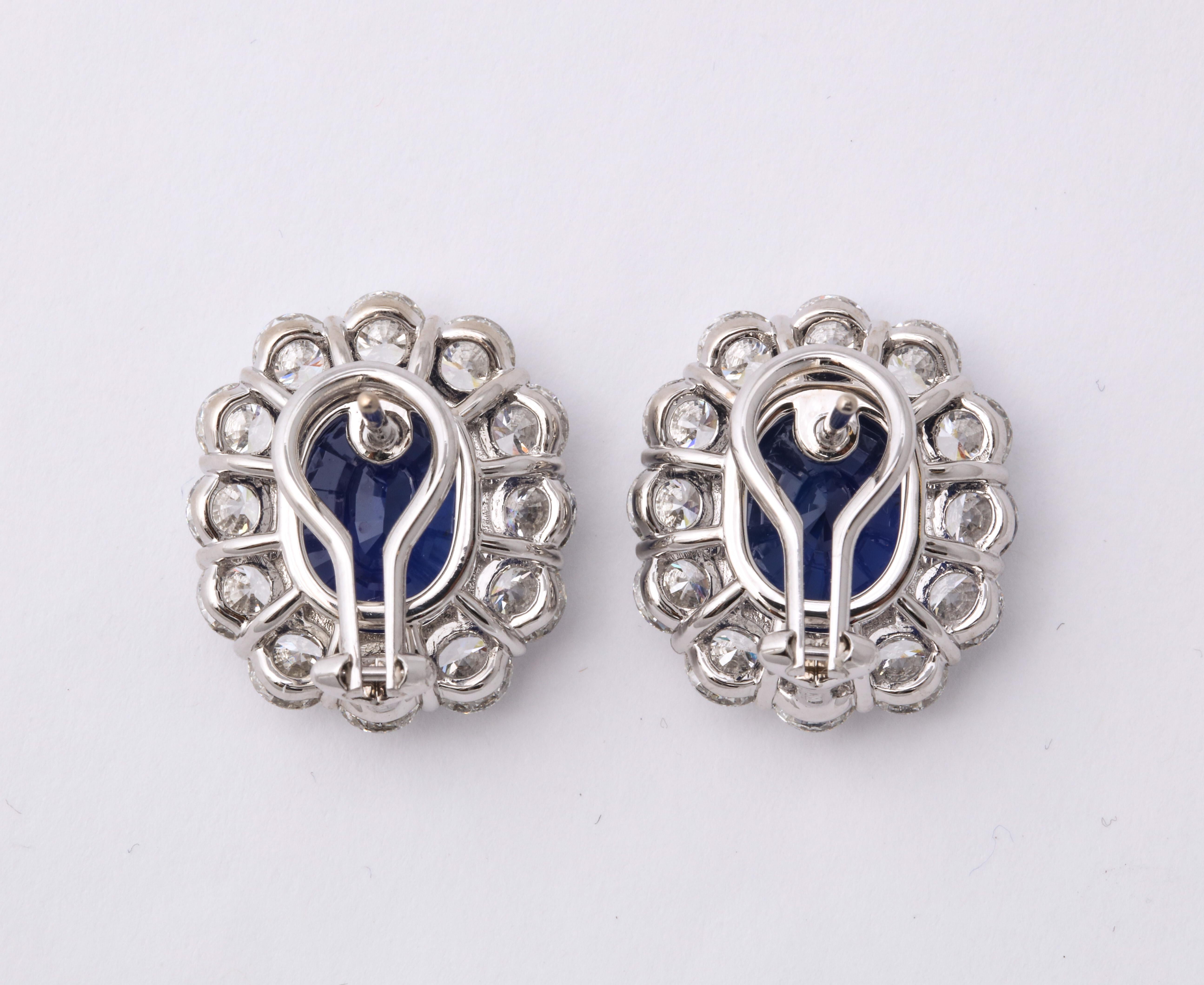 Blue Sapphire and Diamond Earrings 3