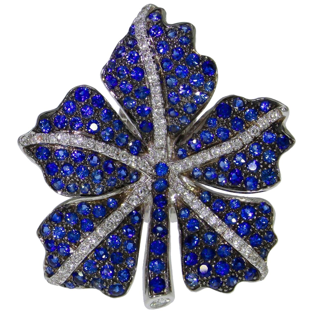 Chatila Blue Sapphire and Diamond Earrings For Sale