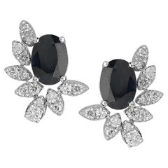 Pendientes de zafiro azul y diamantes