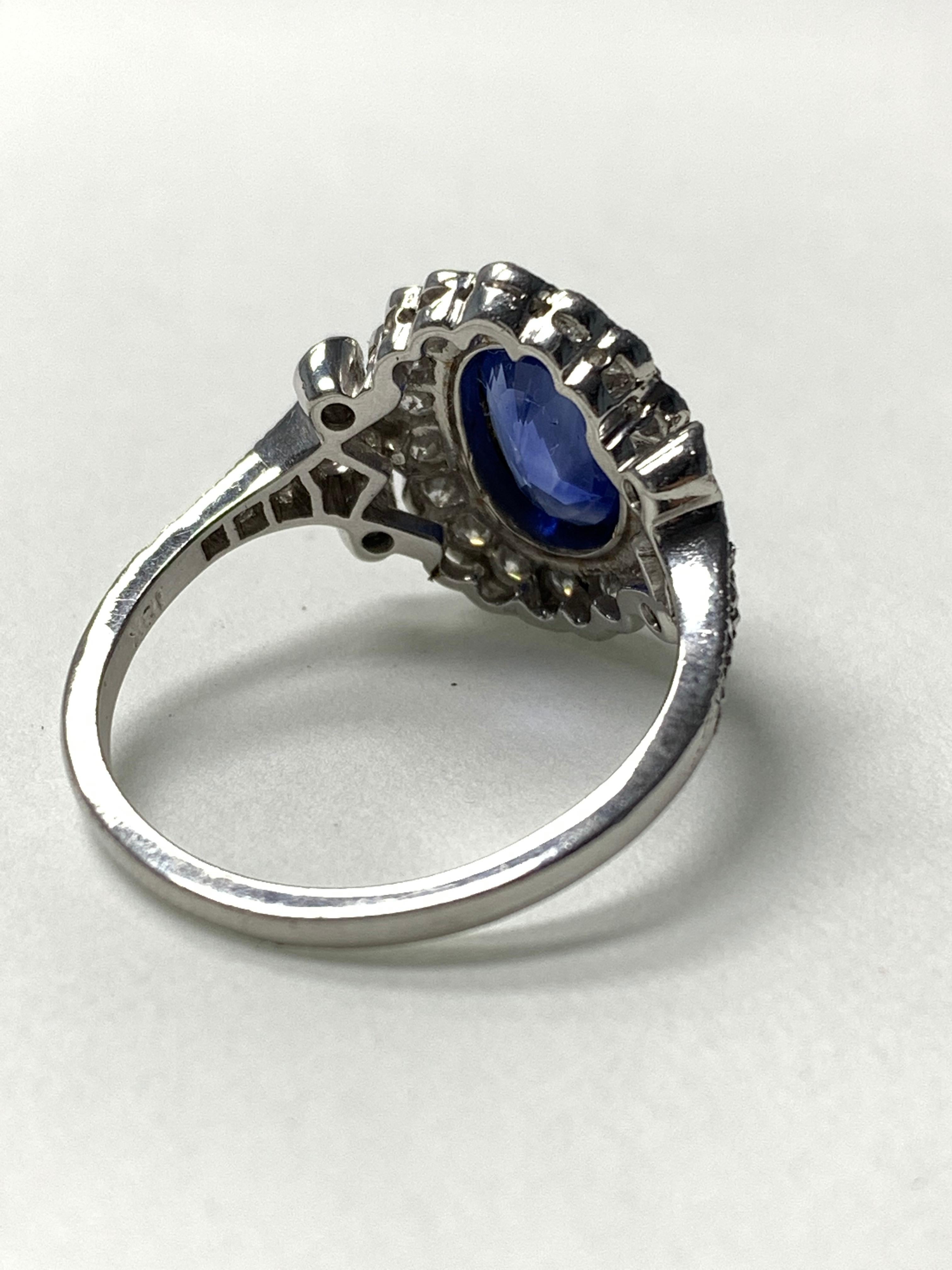 Blue Sapphire and Diamond Engagement Ring in Platinum 3