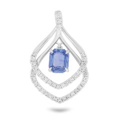 Blue Sapphire and Diamond Kite Pendant