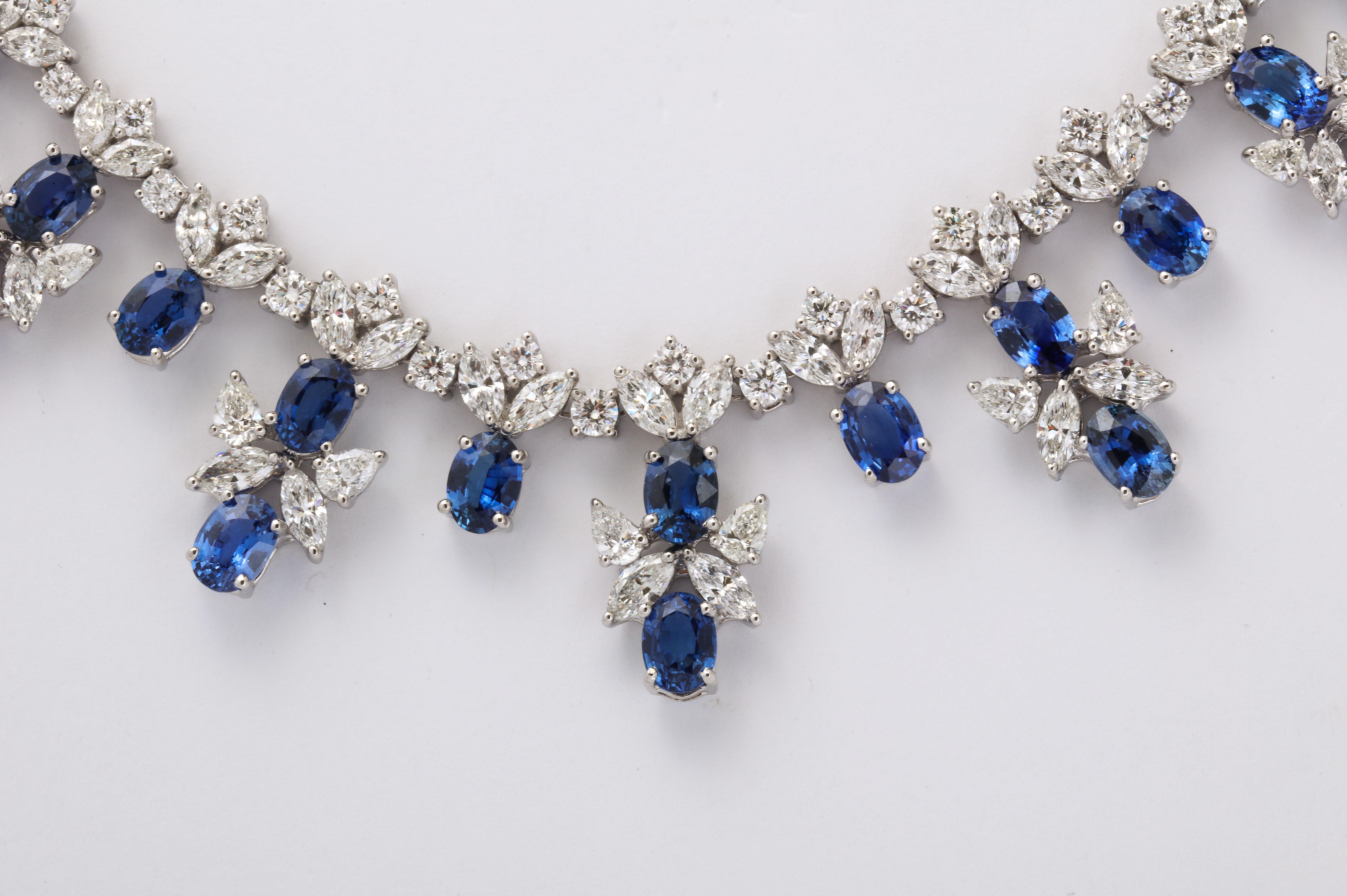 Halskette mit blauem Saphir und Diamant im Zustand „Neu“ in New York, NY